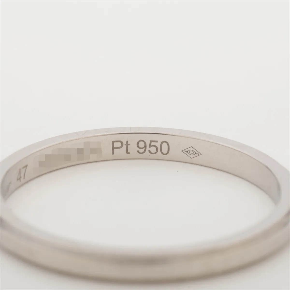 Damour Ring, Pt950, 1.8g, Size 47, Initials, XNW304, Scratches — view 5