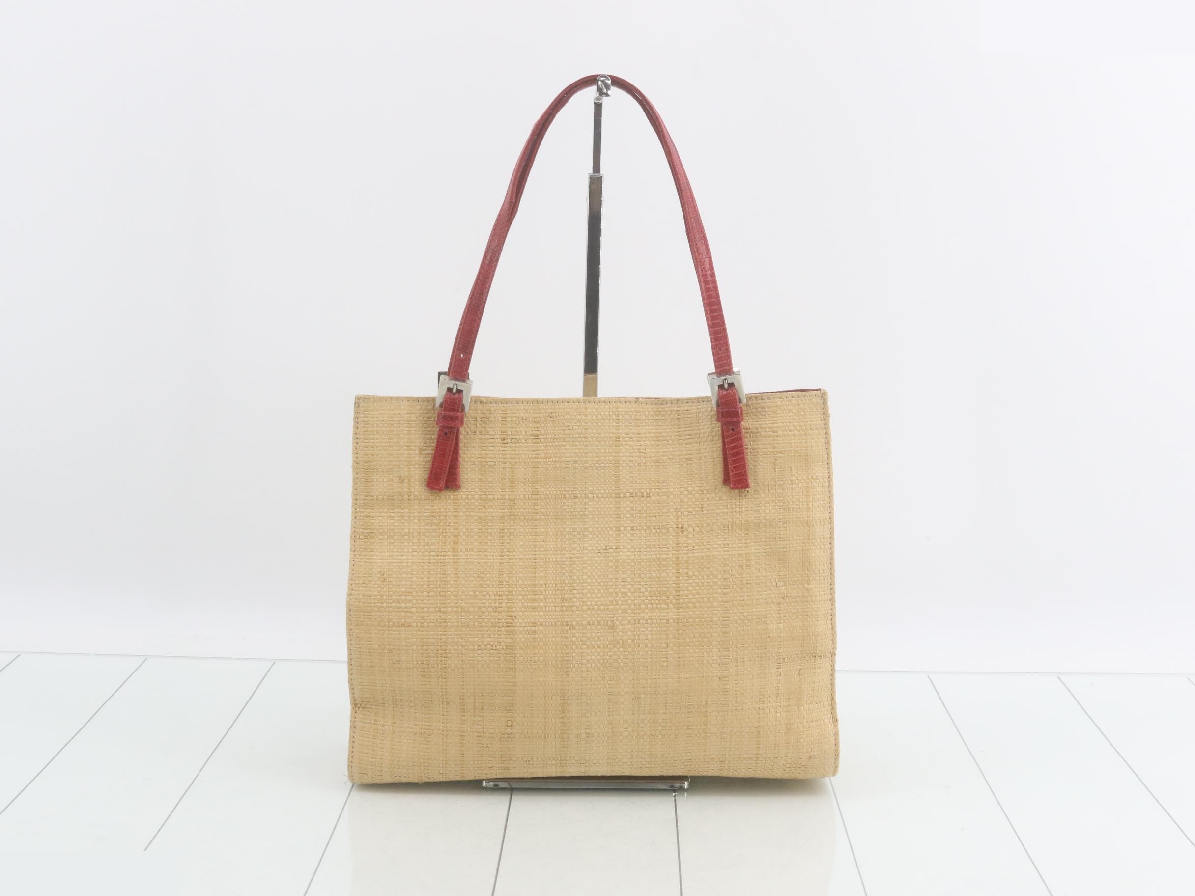 Raffia Flower Embroidered Tote Bag — view 2