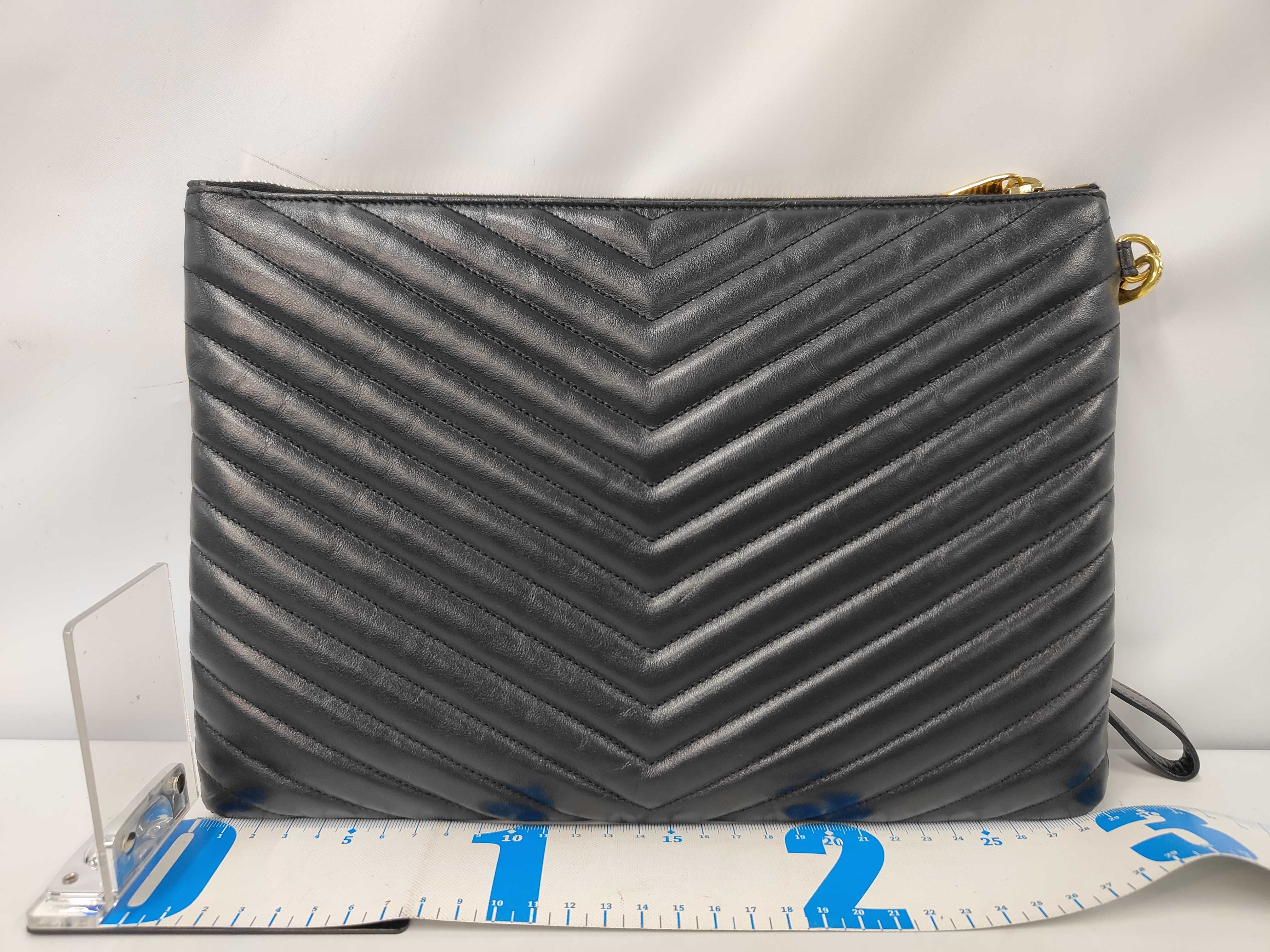 Paris Leather Clutch Bag, Black, 559193 Clutch Bag — view 2
