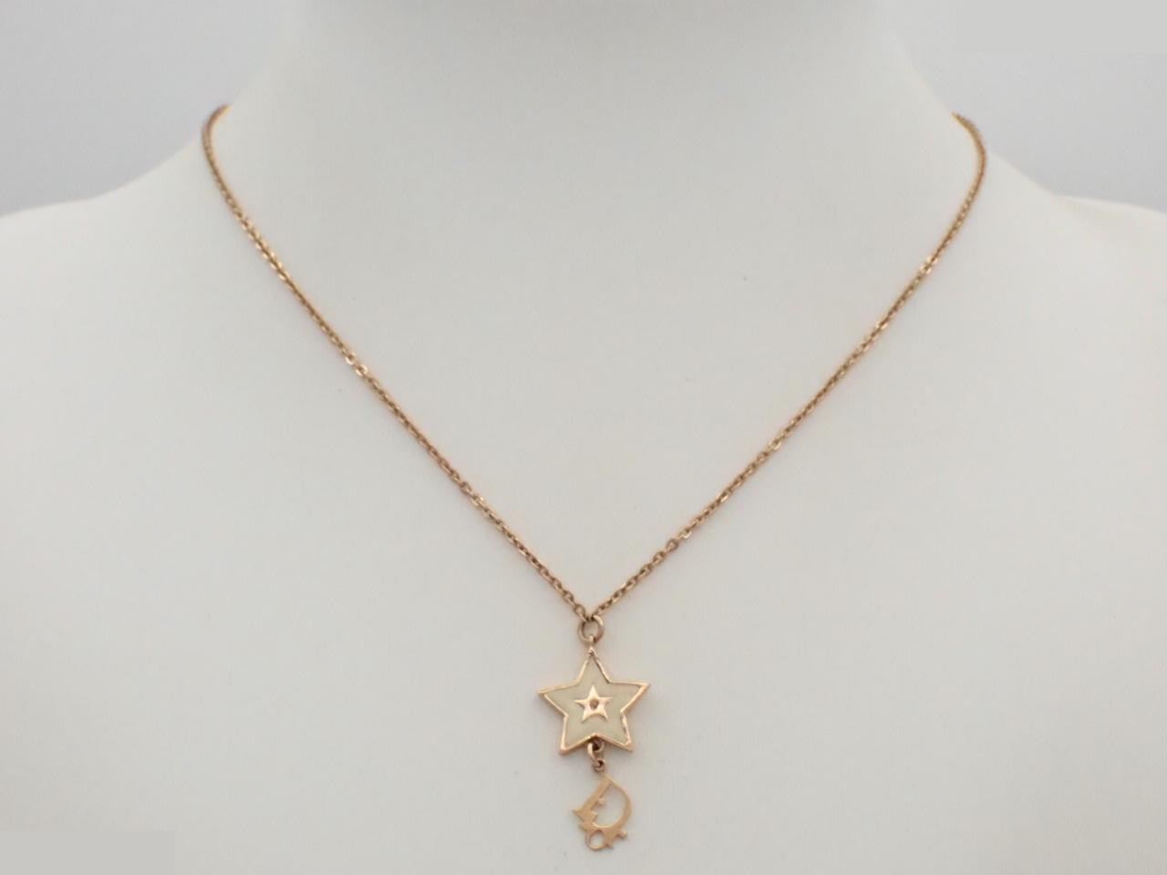 Other lines: Precious metal necklace, star design, gold, chain approximately 42cm. — view 3