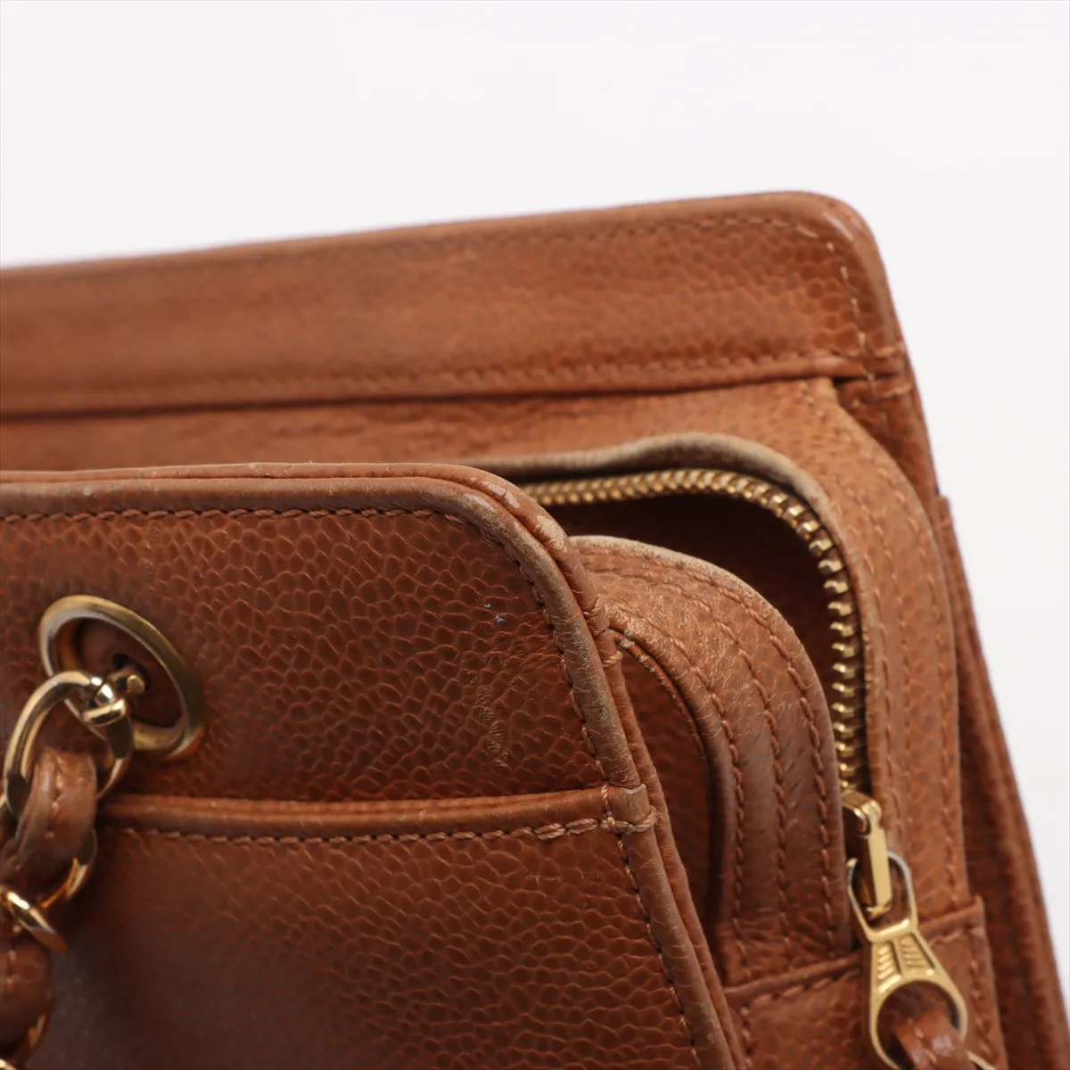 Cocomark caviar skin chain tote bag brown gold hardware 4853749 No. 4 — view 14