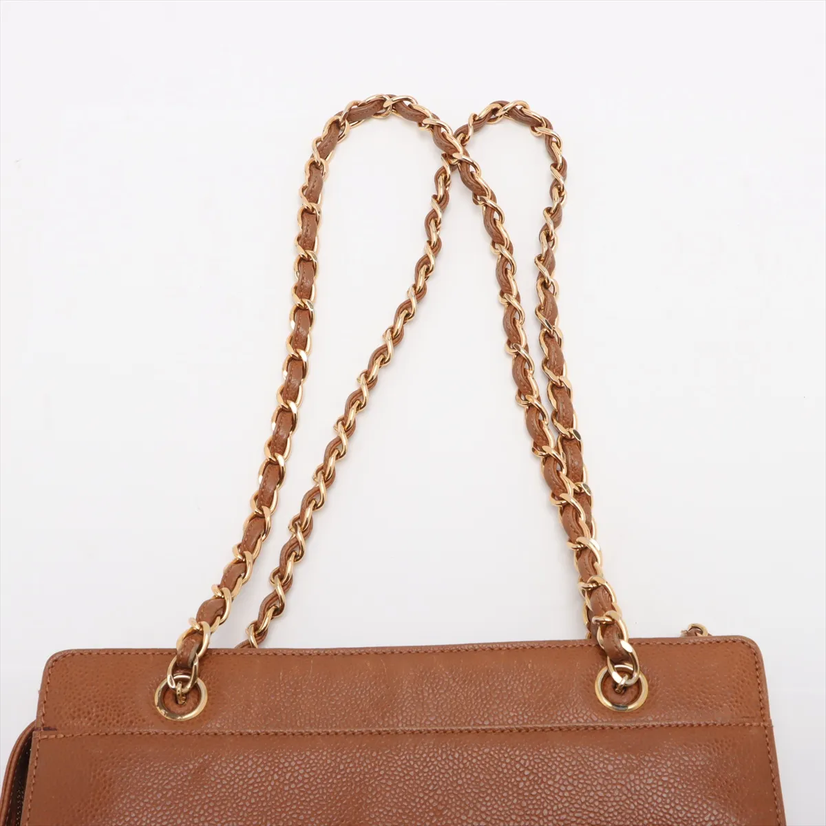 Cocomark caviar skin chain tote bag brown gold hardware 4853749 No. 4 — view 6