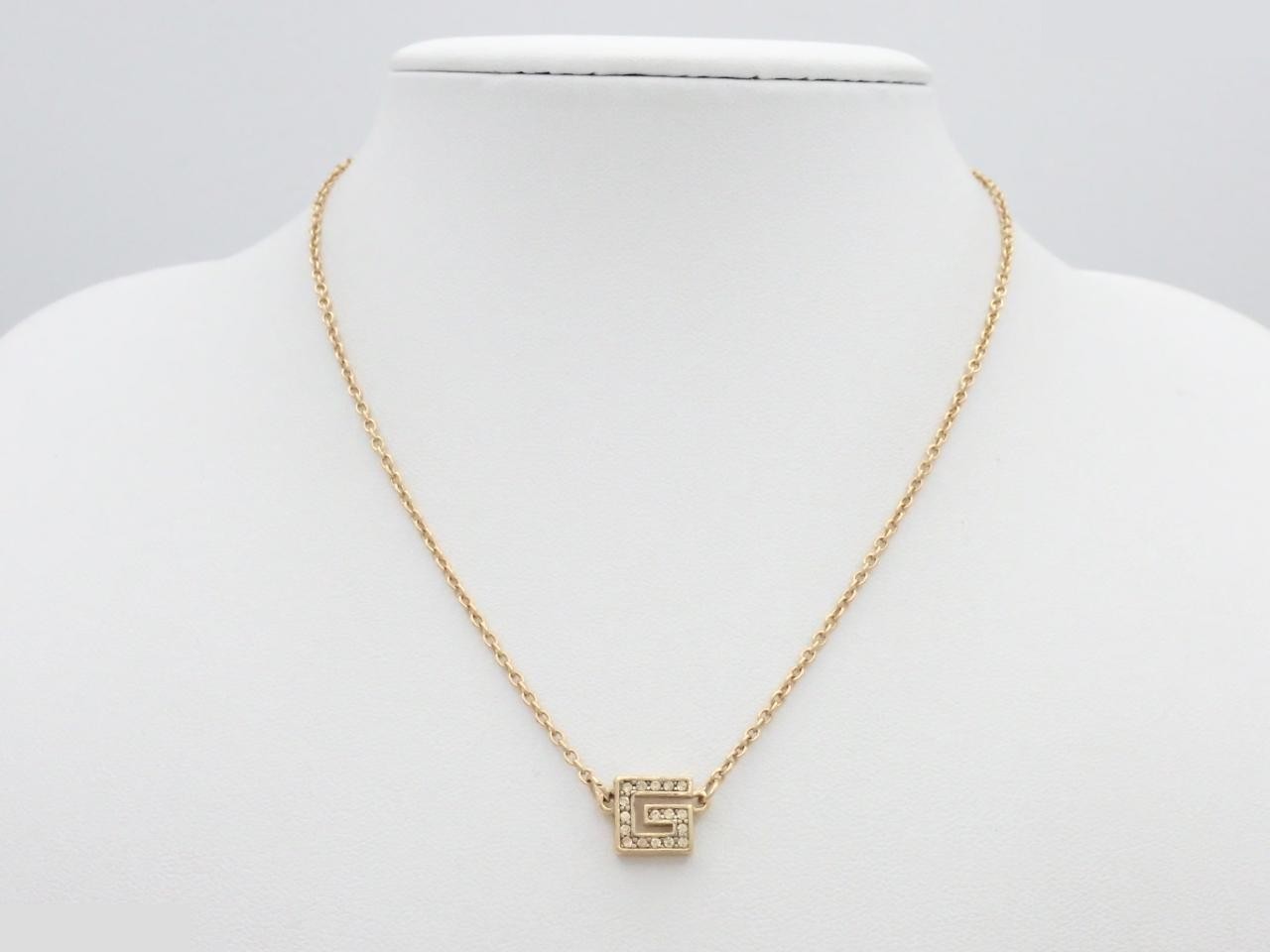 G logo gold necklace, chain approximately 38cm — view 3