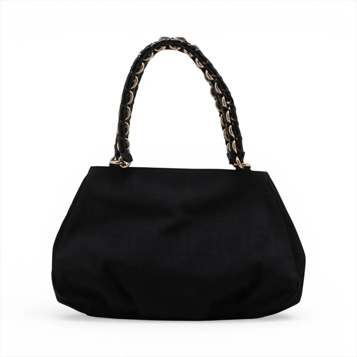 Zucca Canvas x Patent Leather Handbag Black 8BR615 — view 2