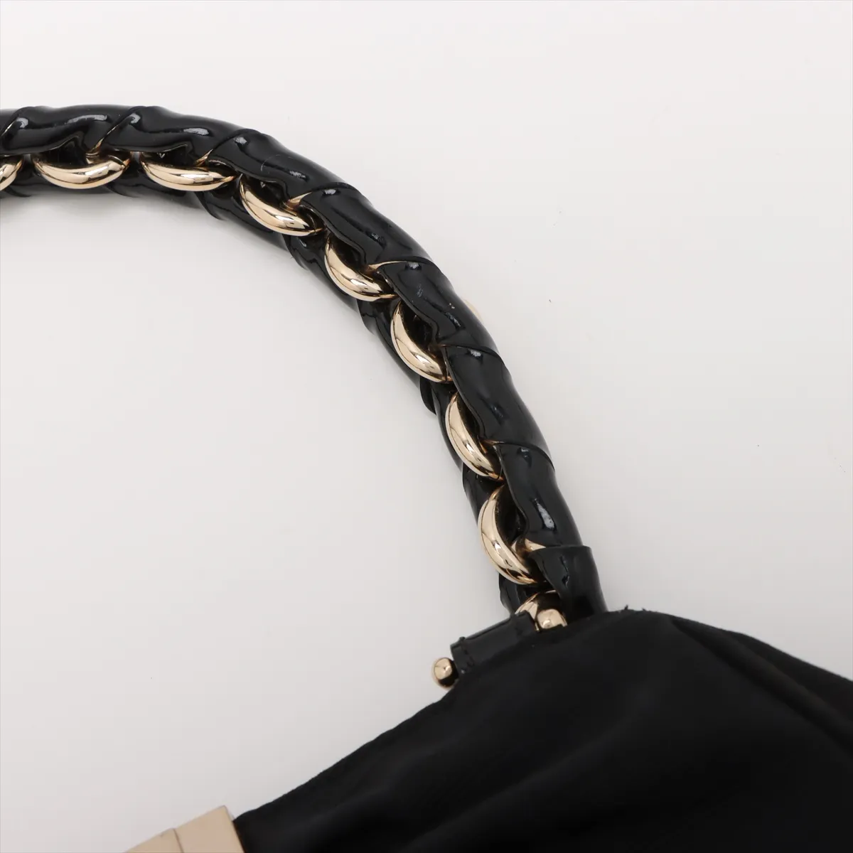 Zucca Canvas x Patent Leather Handbag Black 8BR615 — view 11