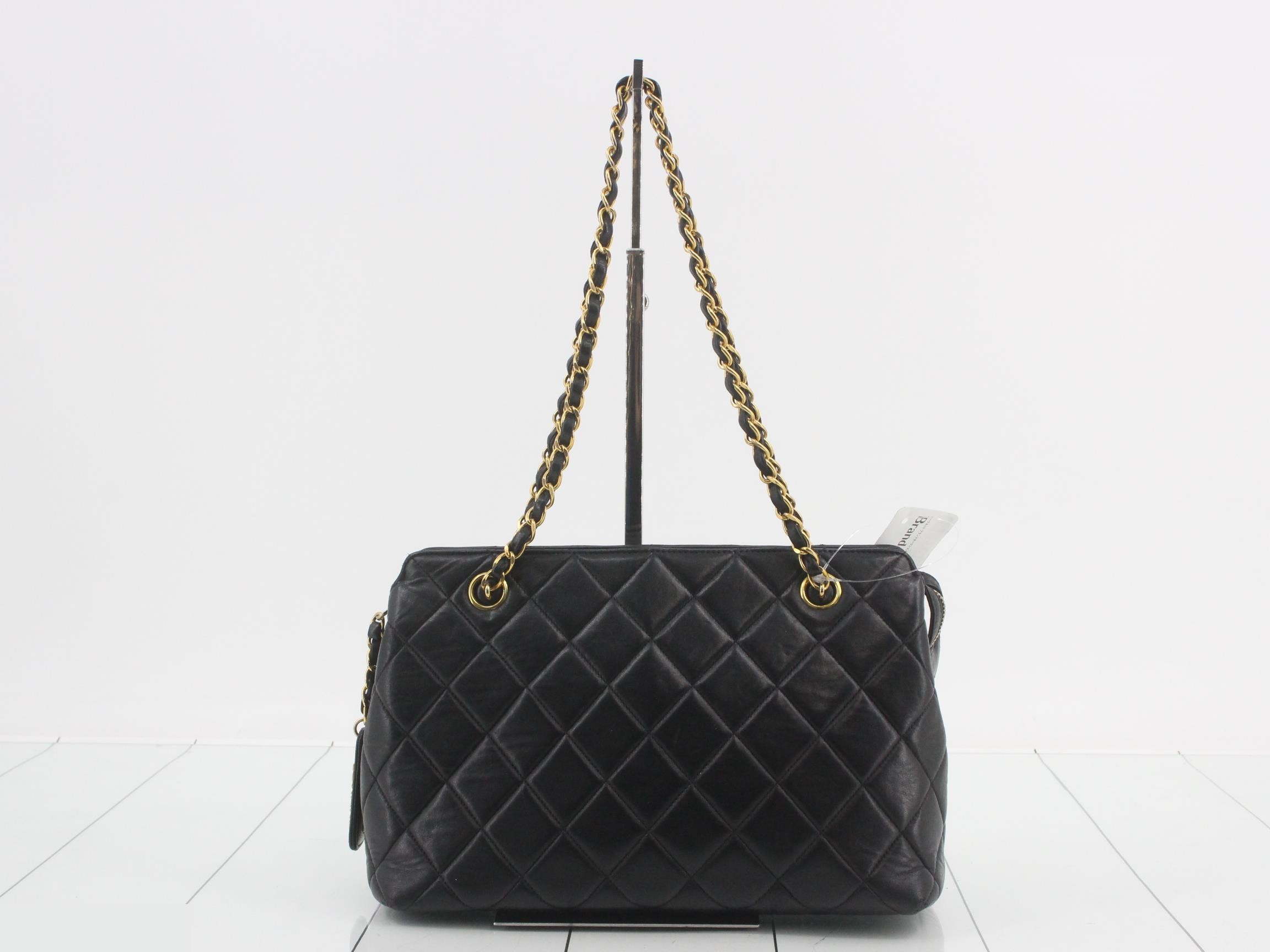 Matelassé Leather Chain Semi-Shoulder Bag