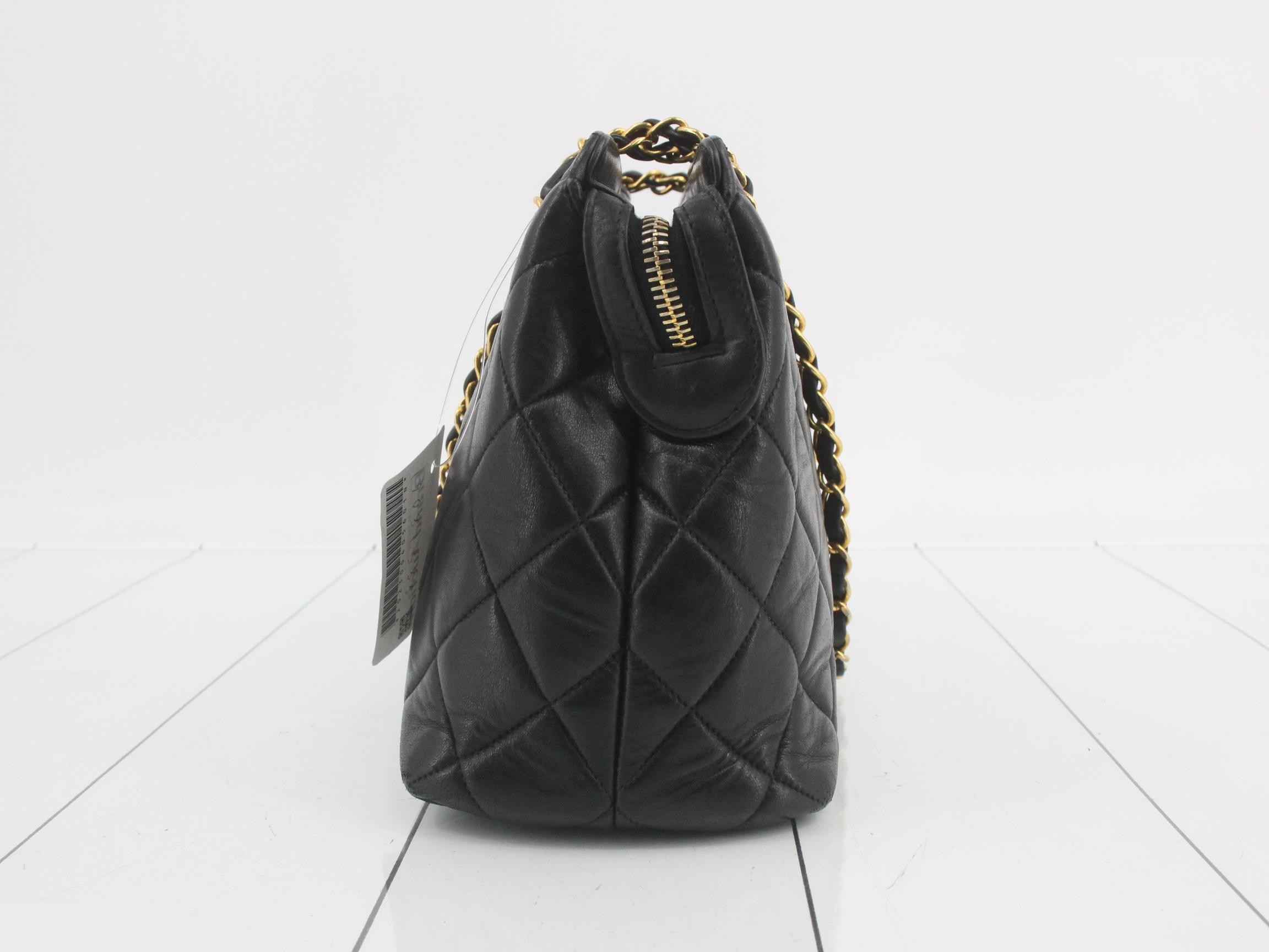 Matelassé Leather Chain Semi-Shoulder Bag — view 3
