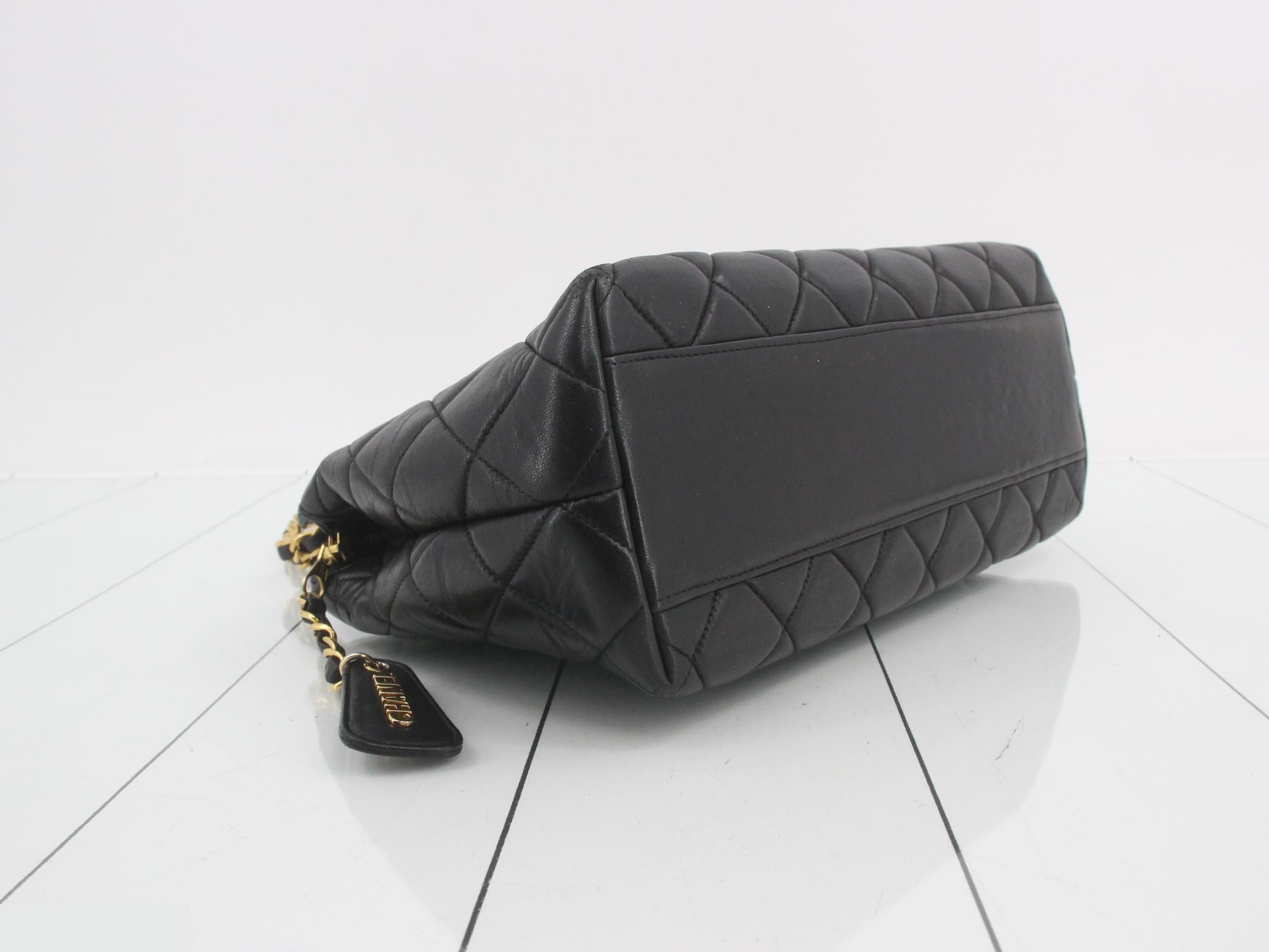 Matelassé Leather Chain Semi-Shoulder Bag — view 5