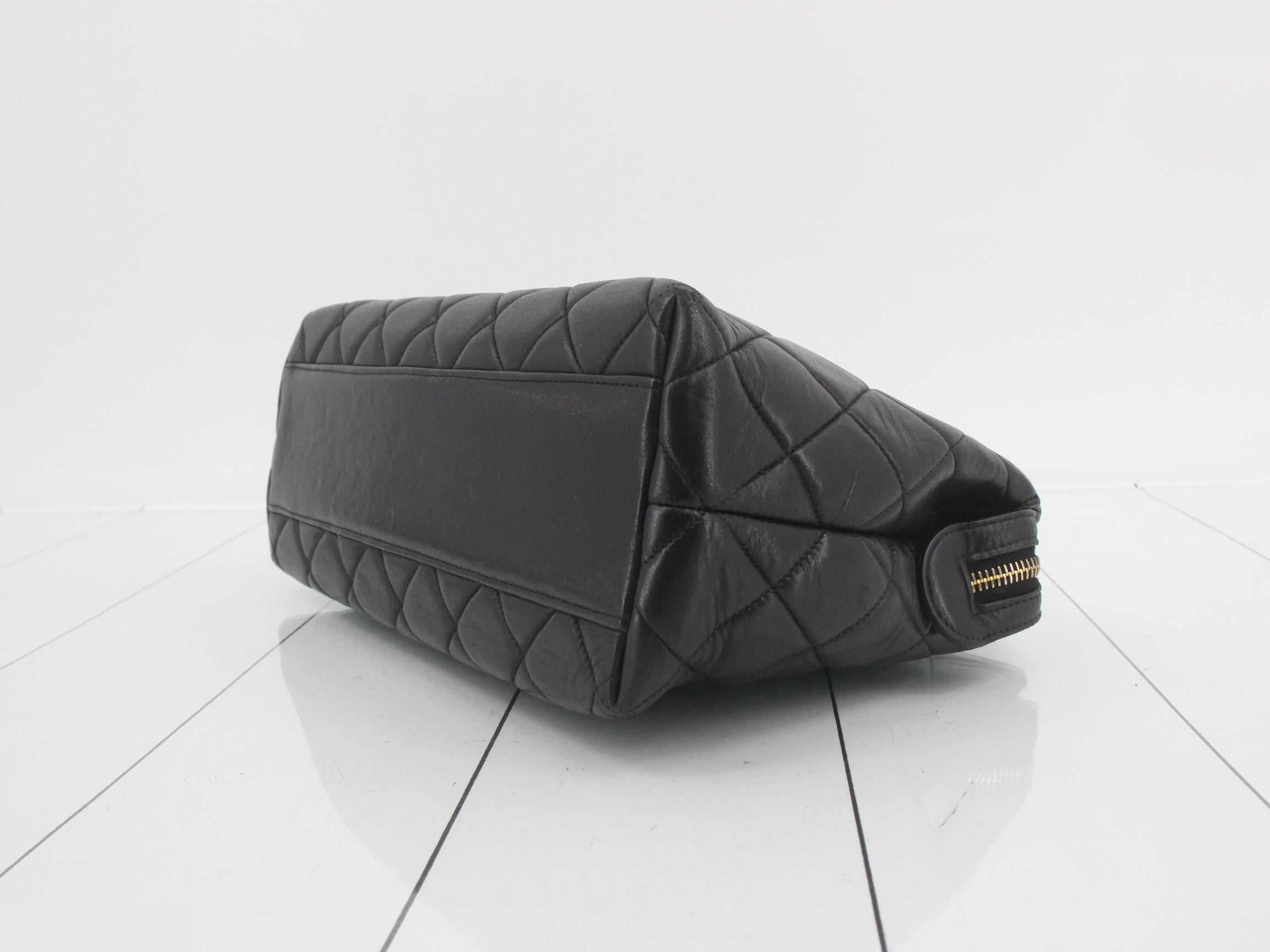 Matelassé Leather Chain Semi-Shoulder Bag — view 6