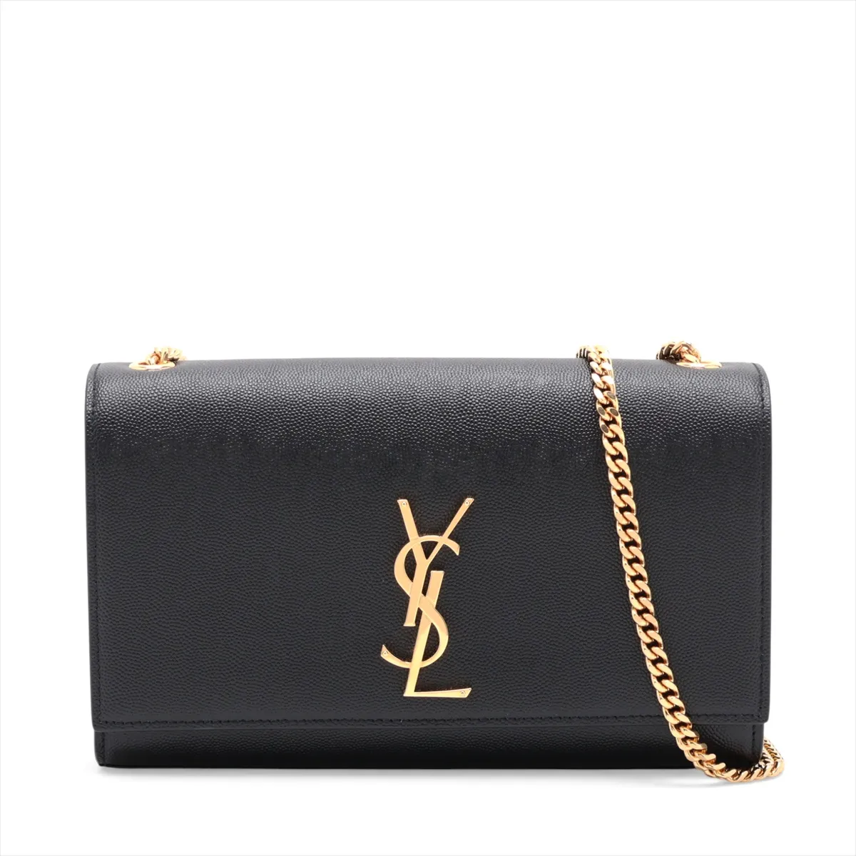 Classic Kate Leather Chain Shoulder Bag, Black 364021