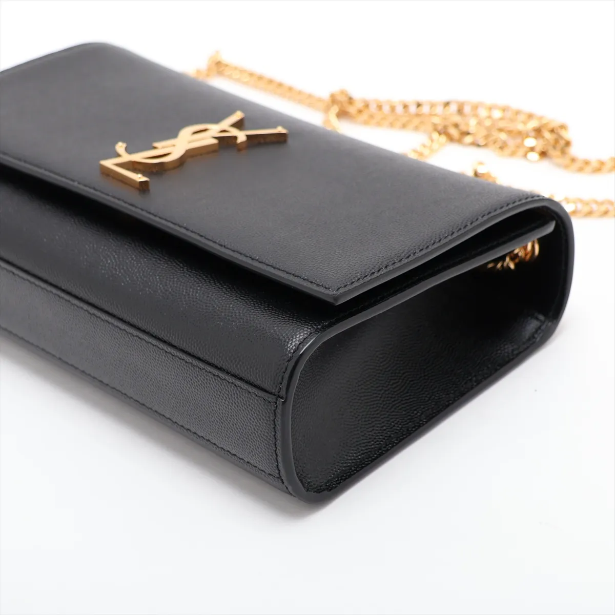 Classic Kate Leather Chain Shoulder Bag, Black 364021 — view 3