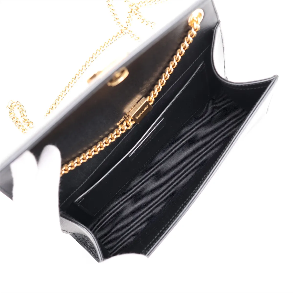 Classic Kate Leather Chain Shoulder Bag, Black 364021 — view 6