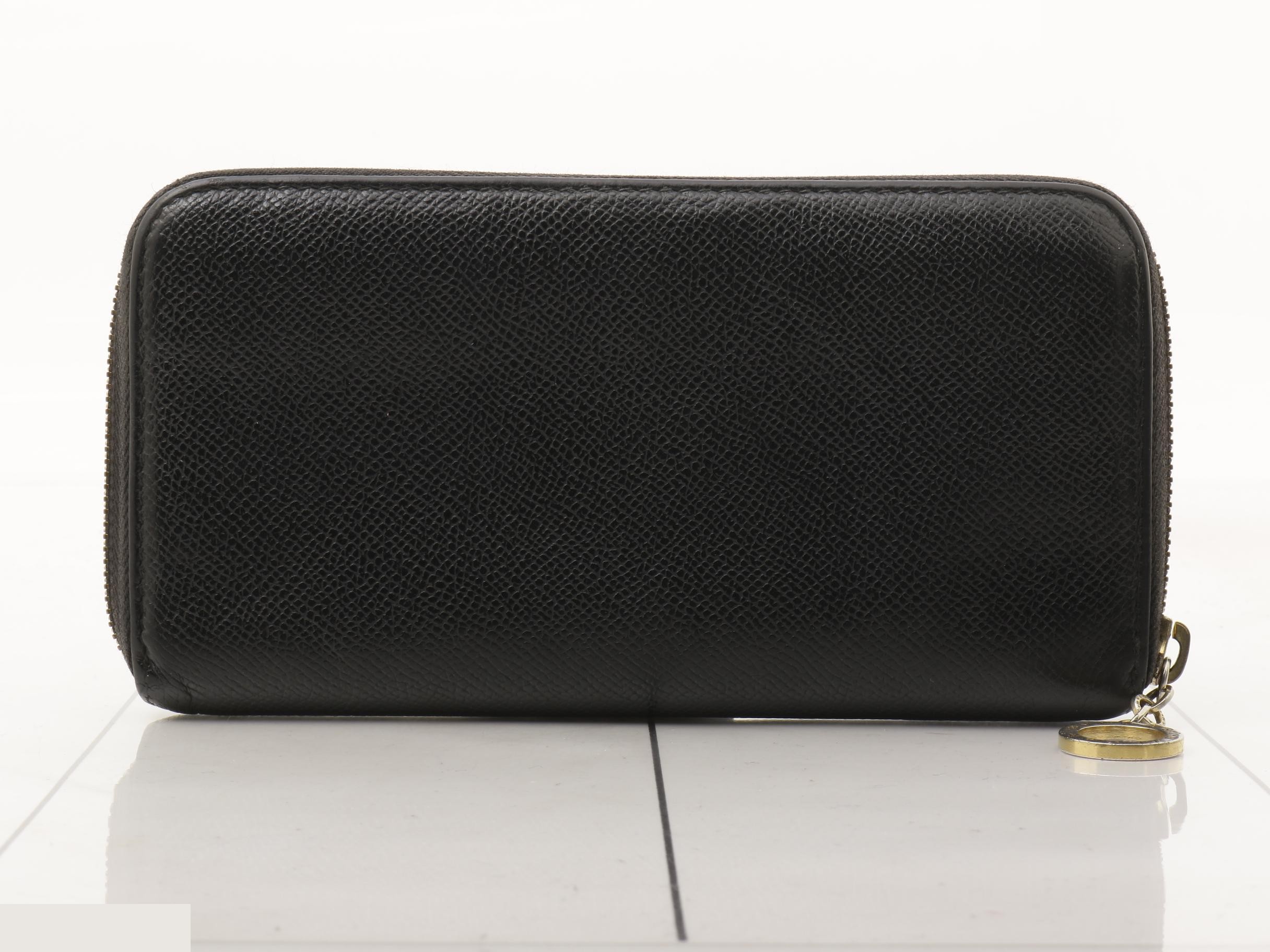 Leather Round Zip Long Wallet — view 2