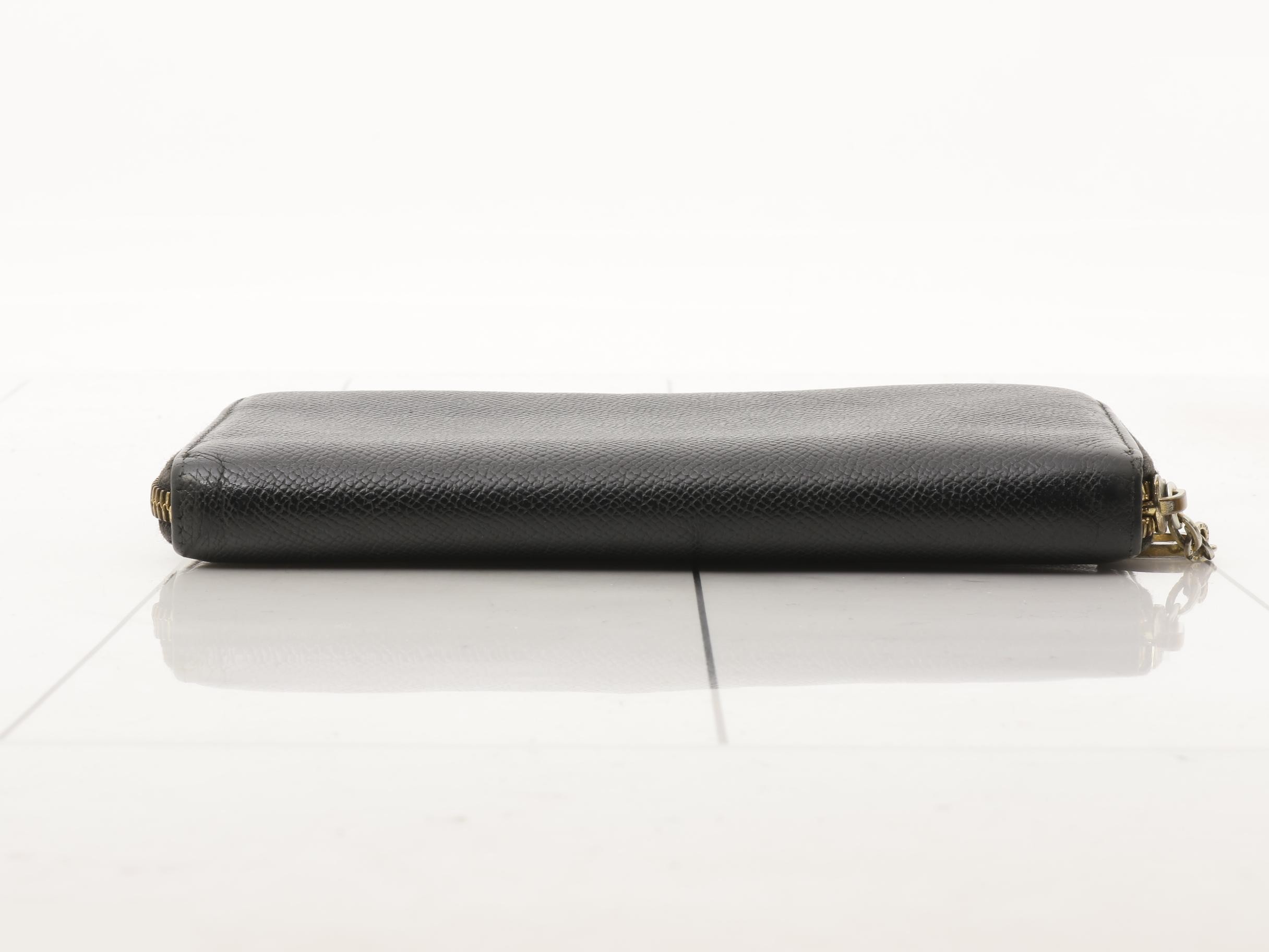 Leather Round Zip Long Wallet — view 3