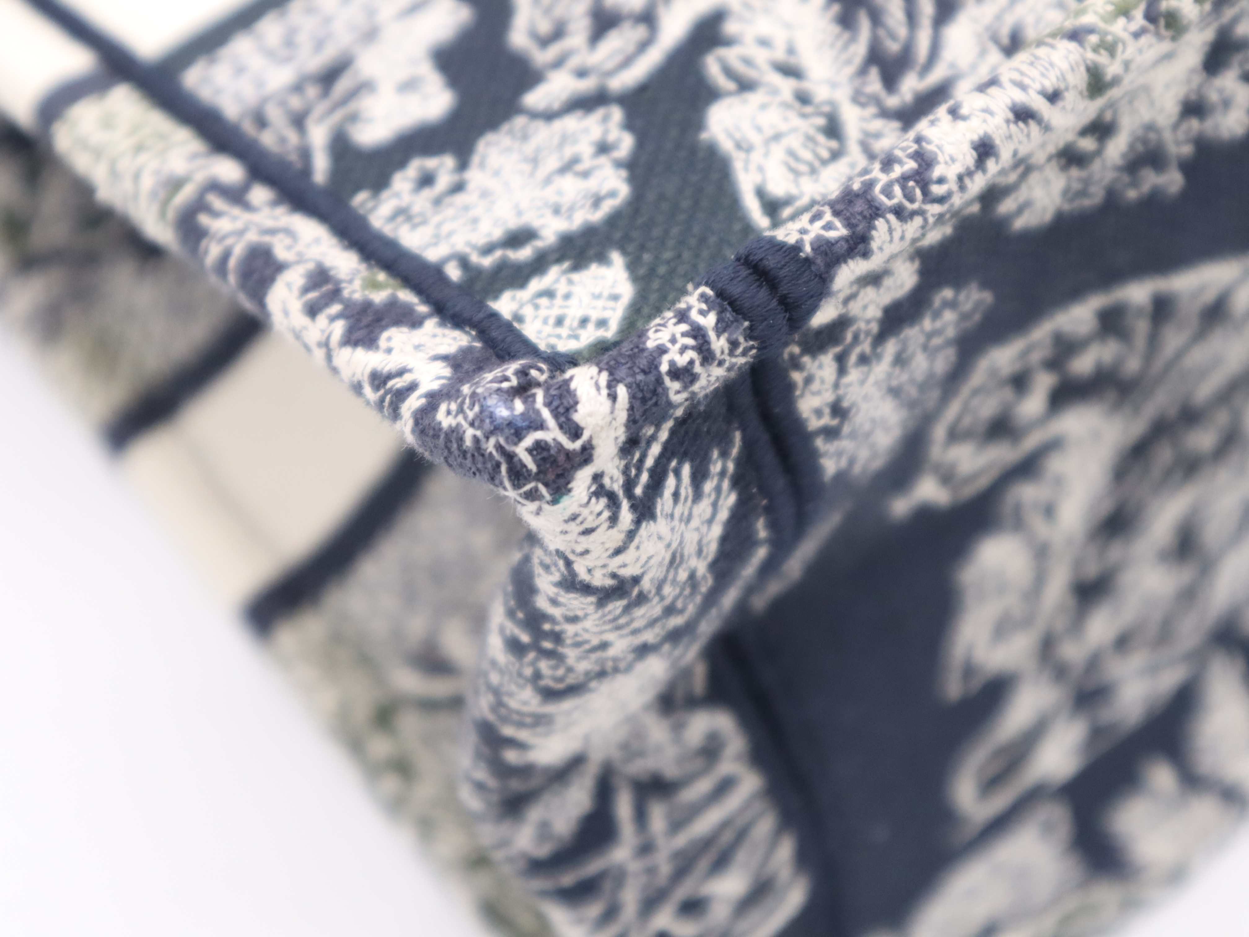 Canvas Book Tote Small Navy Blue White with Dust Bag Tote Bag — view 10