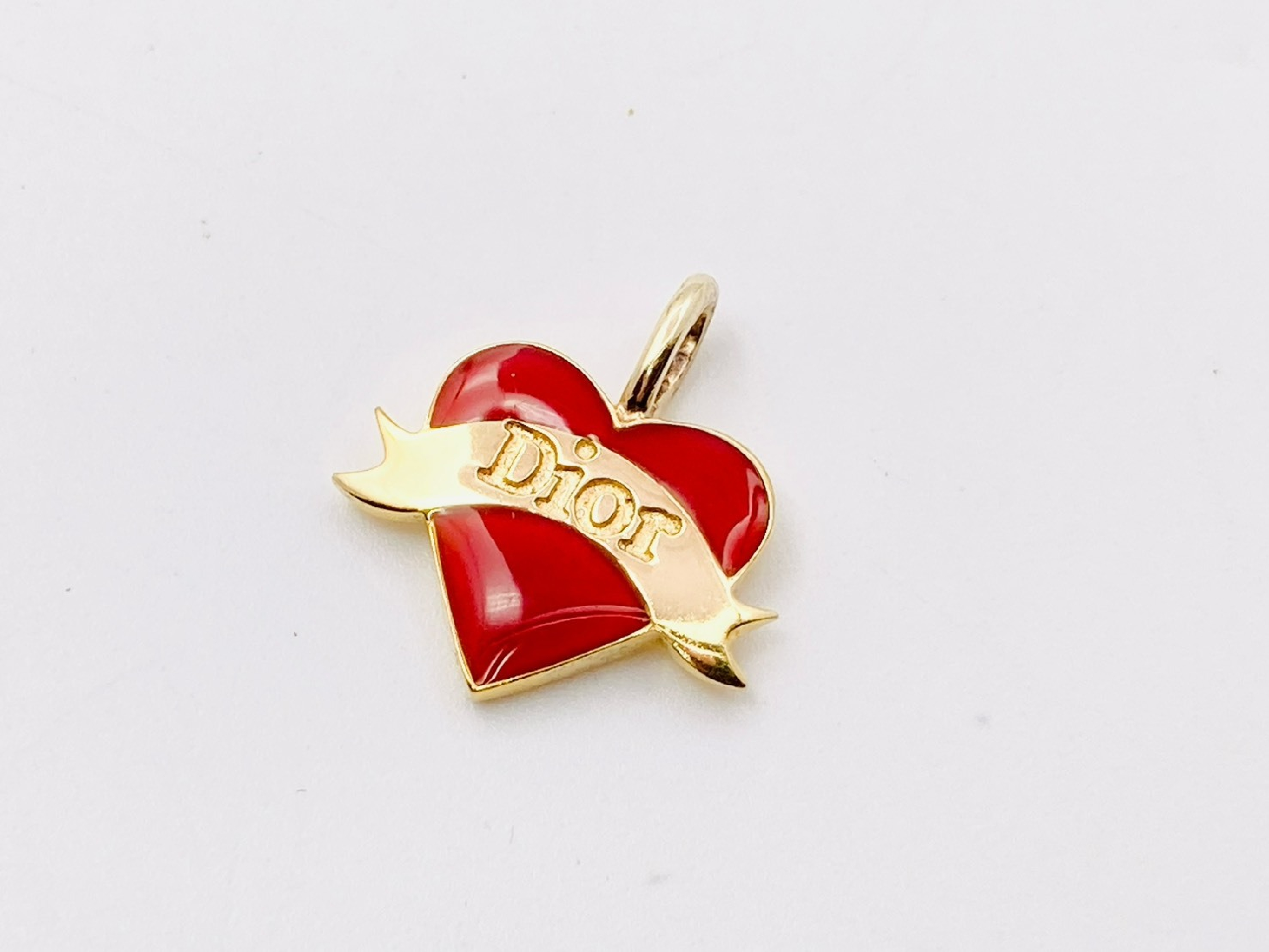 Logo Heart Pendant Top, 925 Sterling Silver, Red x Gold, 2.3g