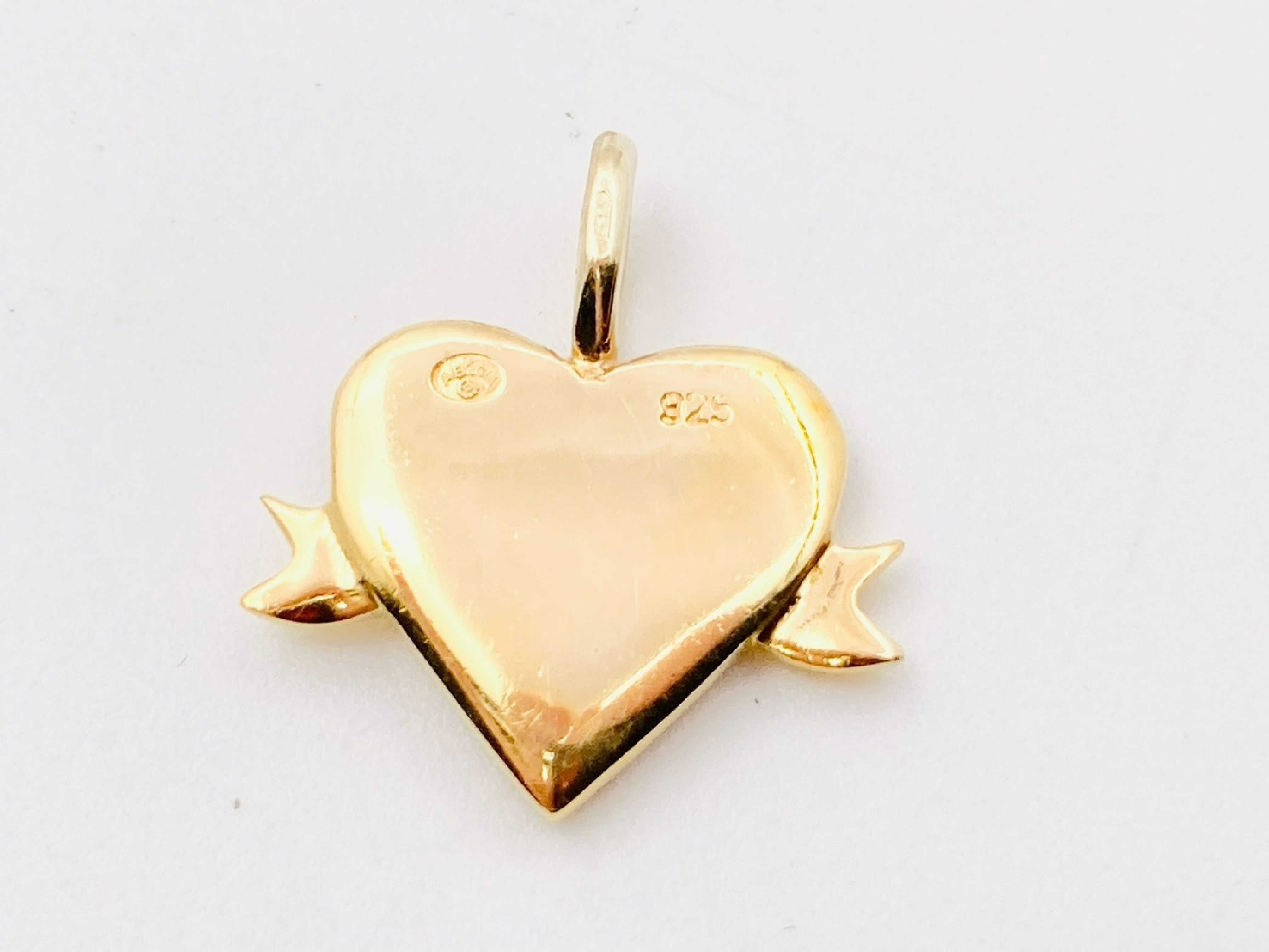 Logo Heart Pendant Top, 925 Sterling Silver, Red x Gold, 2.3g — view 2