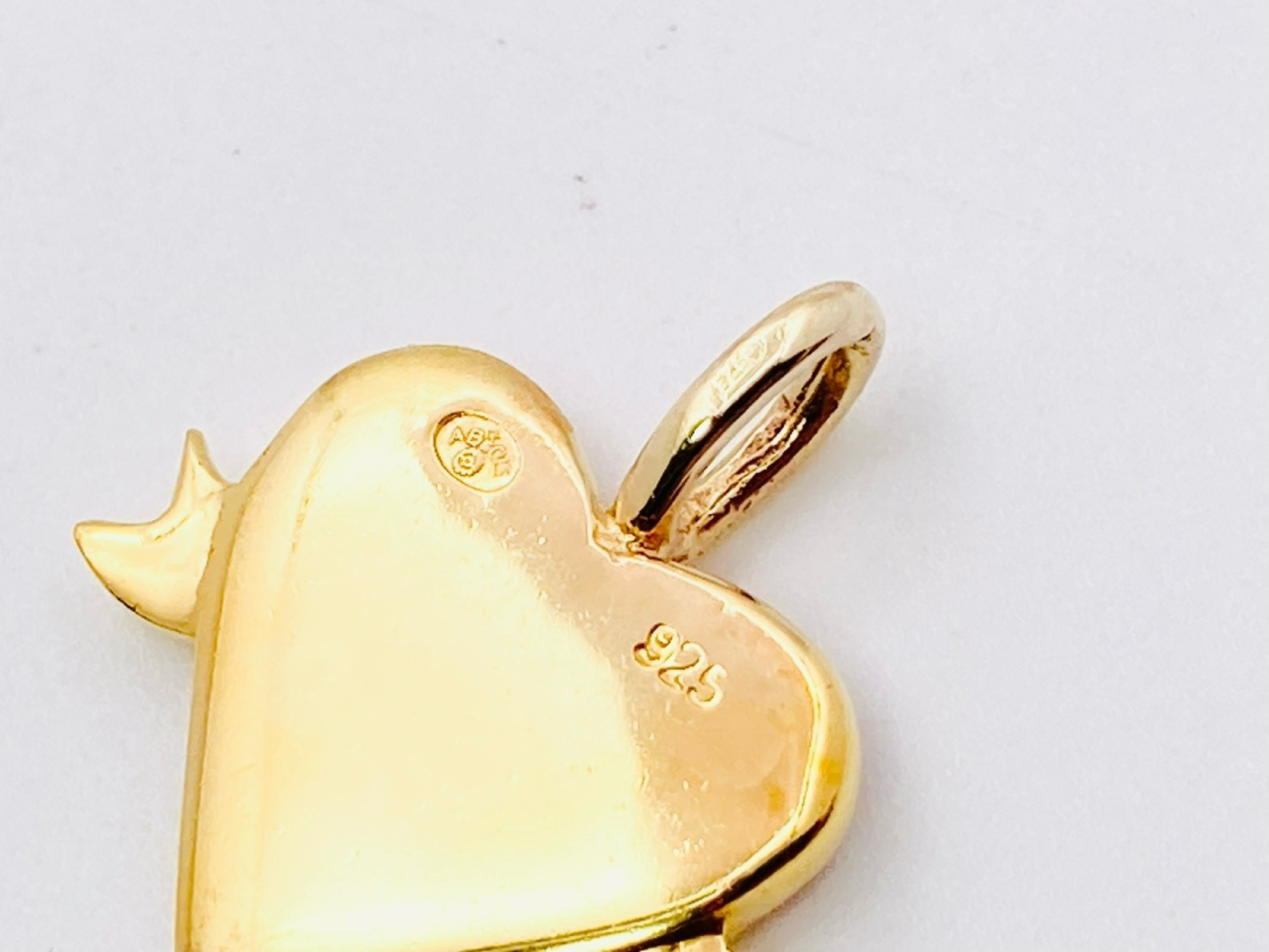 Logo Heart Pendant Top, 925 Sterling Silver, Red x Gold, 2.3g — view 3