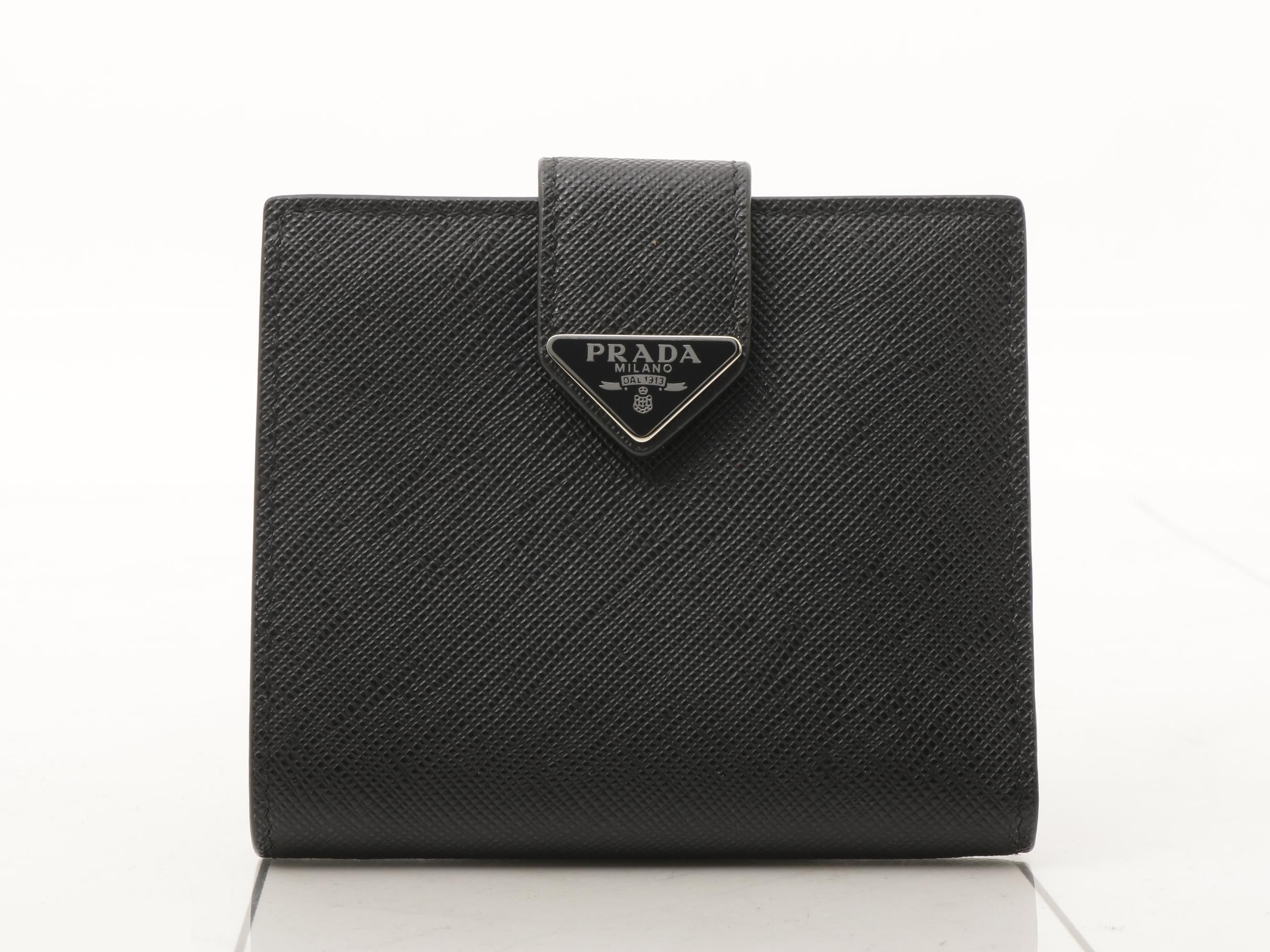 Saffiano bi-fold wallet, unused, black.