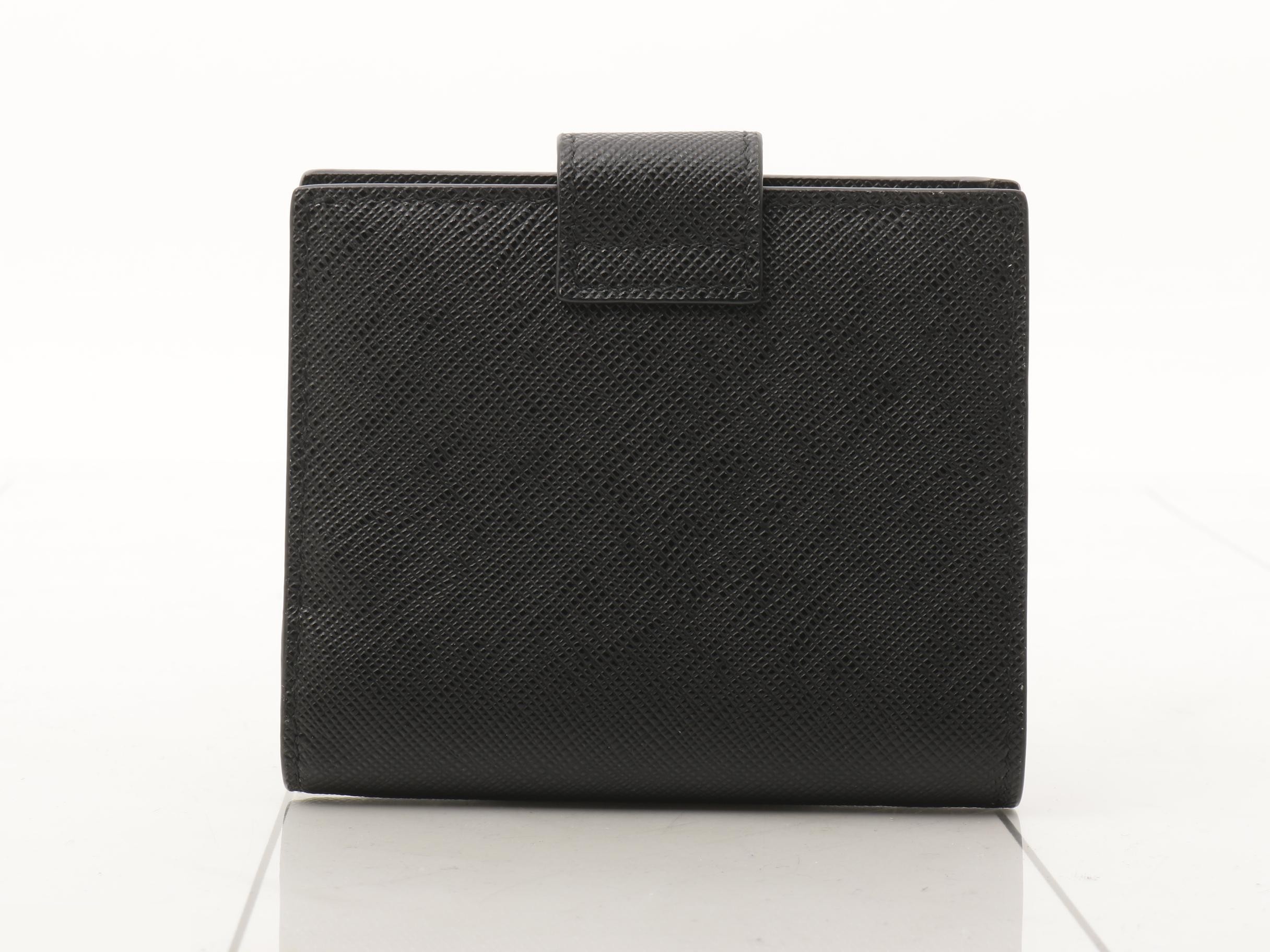 Saffiano bi-fold wallet, unused, black. — view 2
