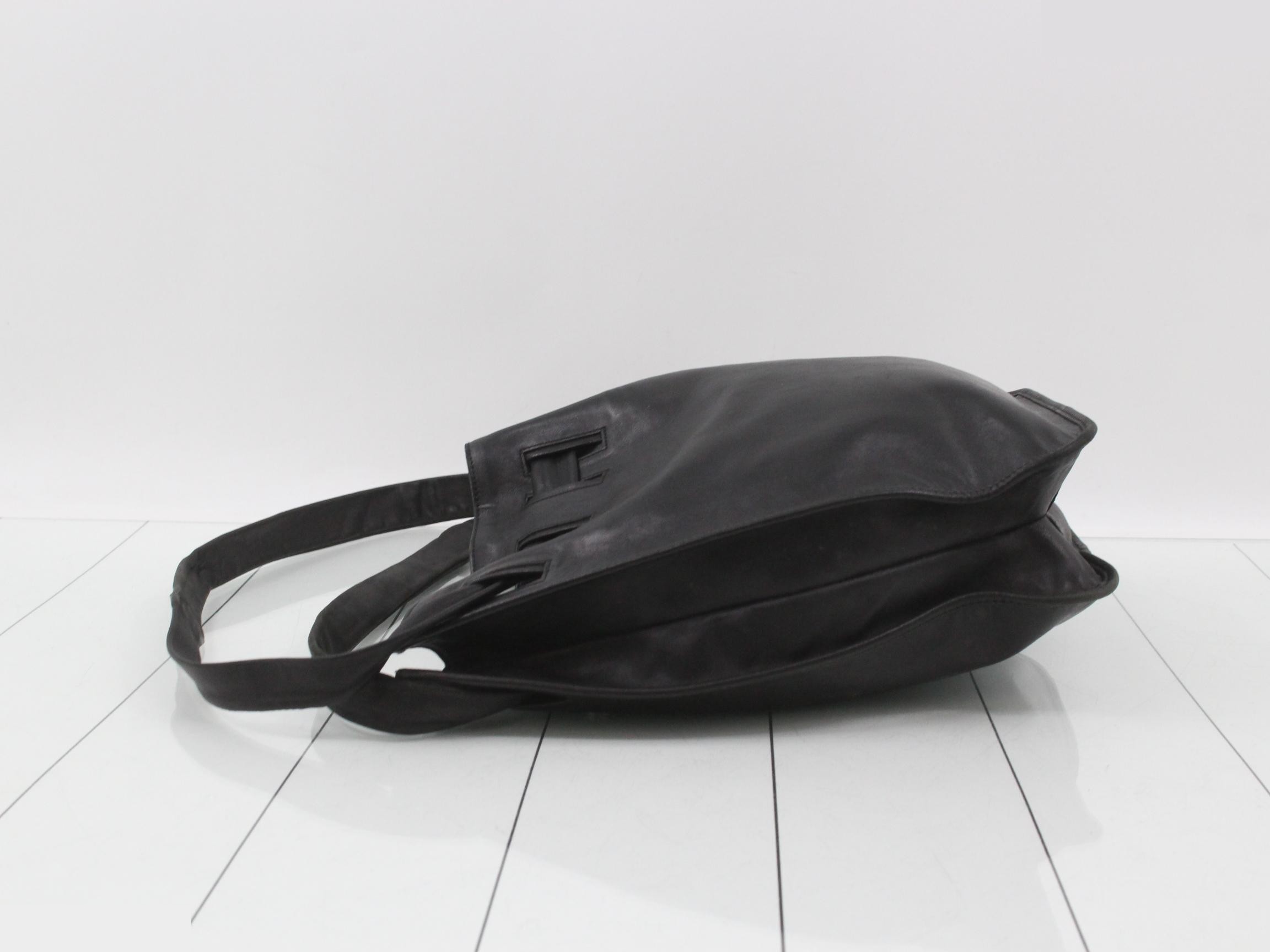 P77239 Leather Bucket Bag, Drawstring Shoulder Bag — view 4