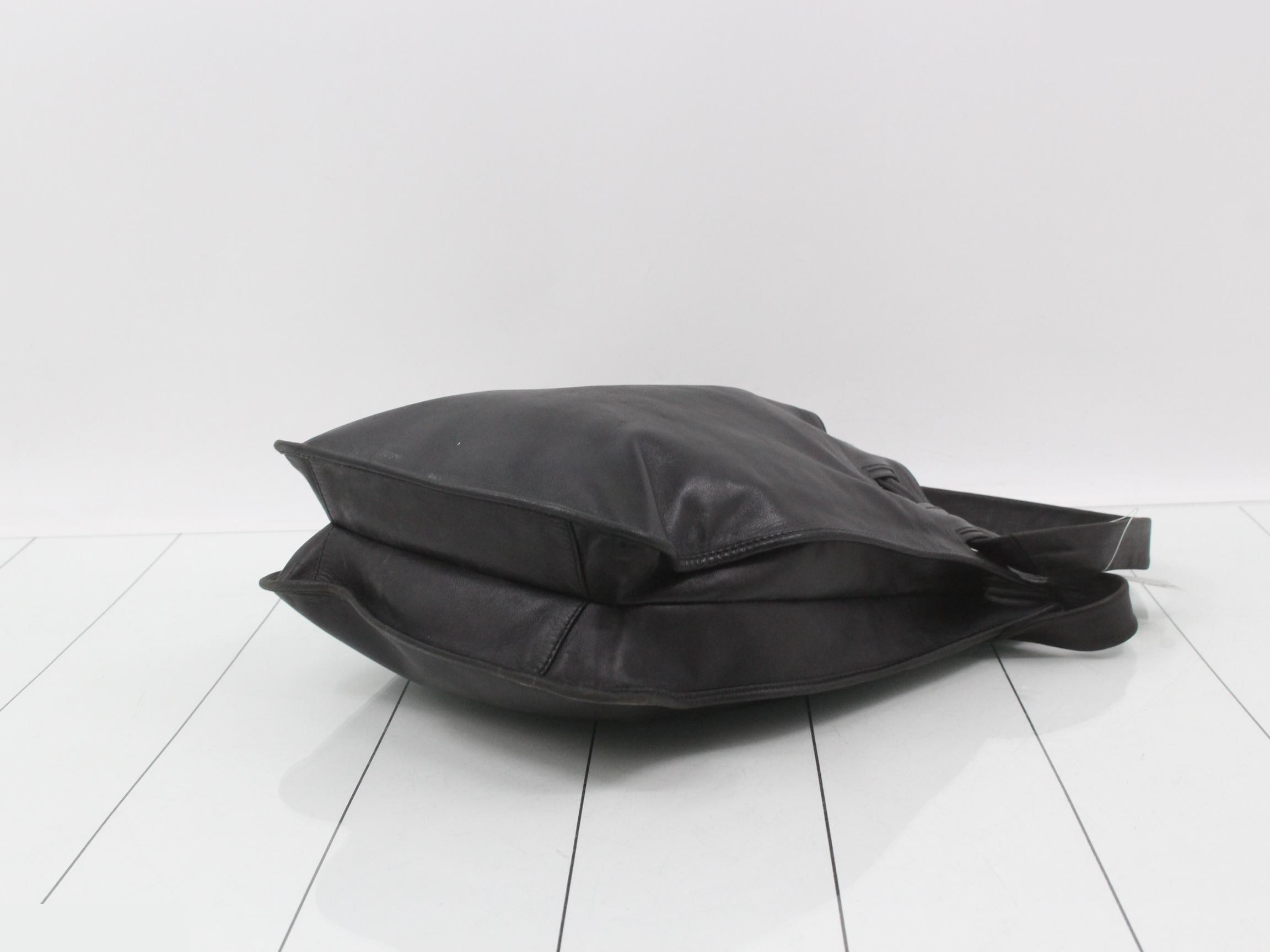 P77239 Leather Bucket Bag, Drawstring Shoulder Bag — view 6