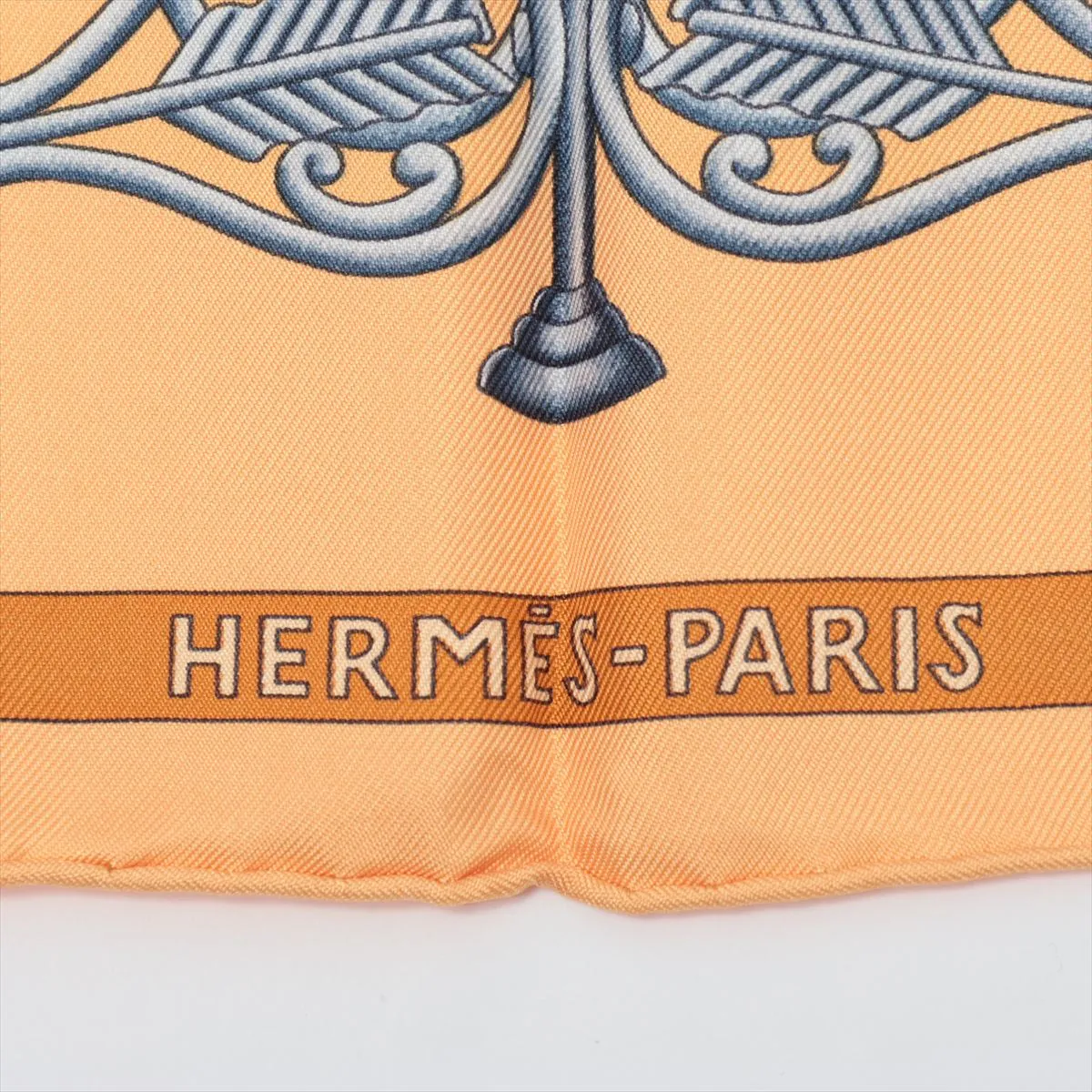 Carre 90 LES GIROUETTES Scarf, Silk, Yellow, with some wear, — view 6
