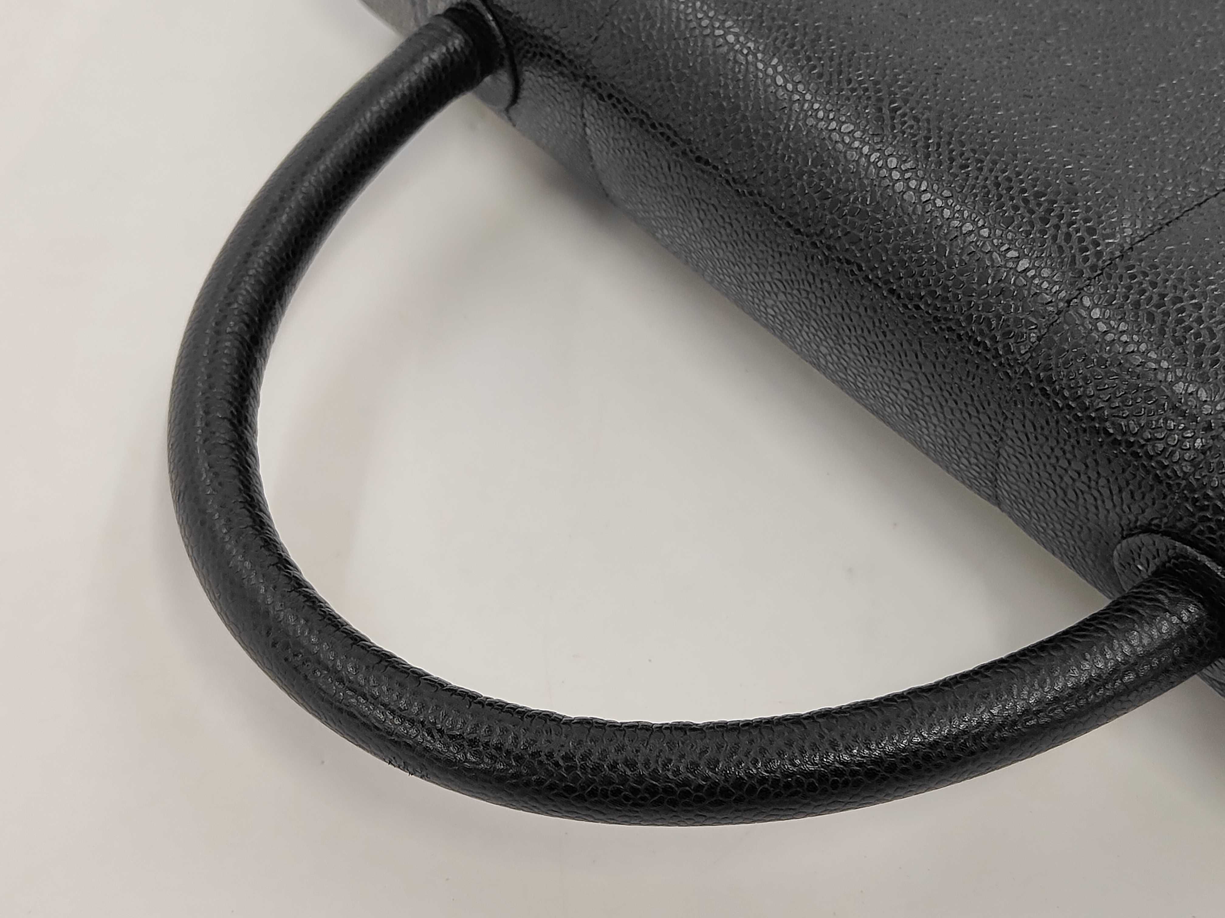 Caviar Skin Mademoiselle Handbag Black Tote Bag — view 3