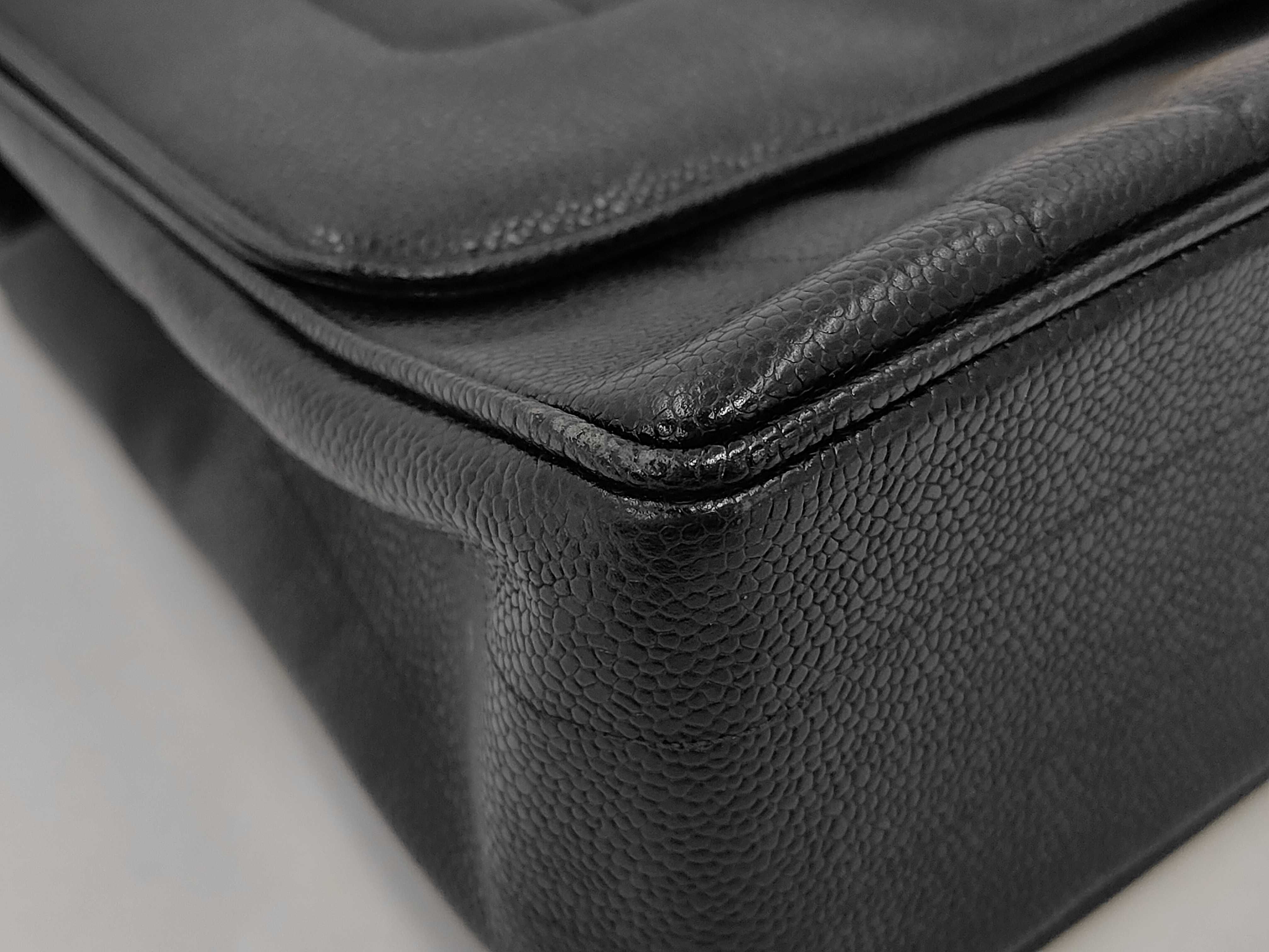 Caviar Skin Mademoiselle Handbag Black Tote Bag — view 6