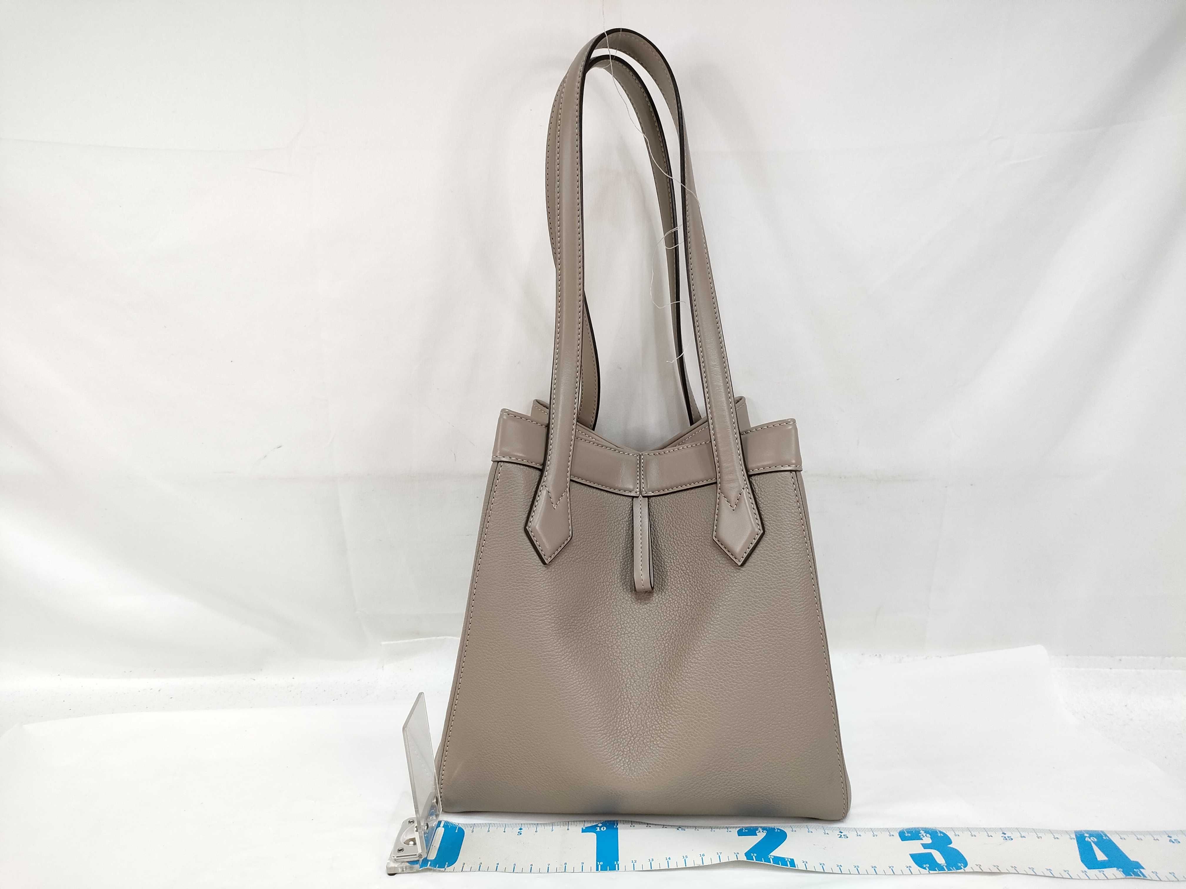 Origami Leather Tote Bag, Beige, 8BH414 (Handbag) — view 2