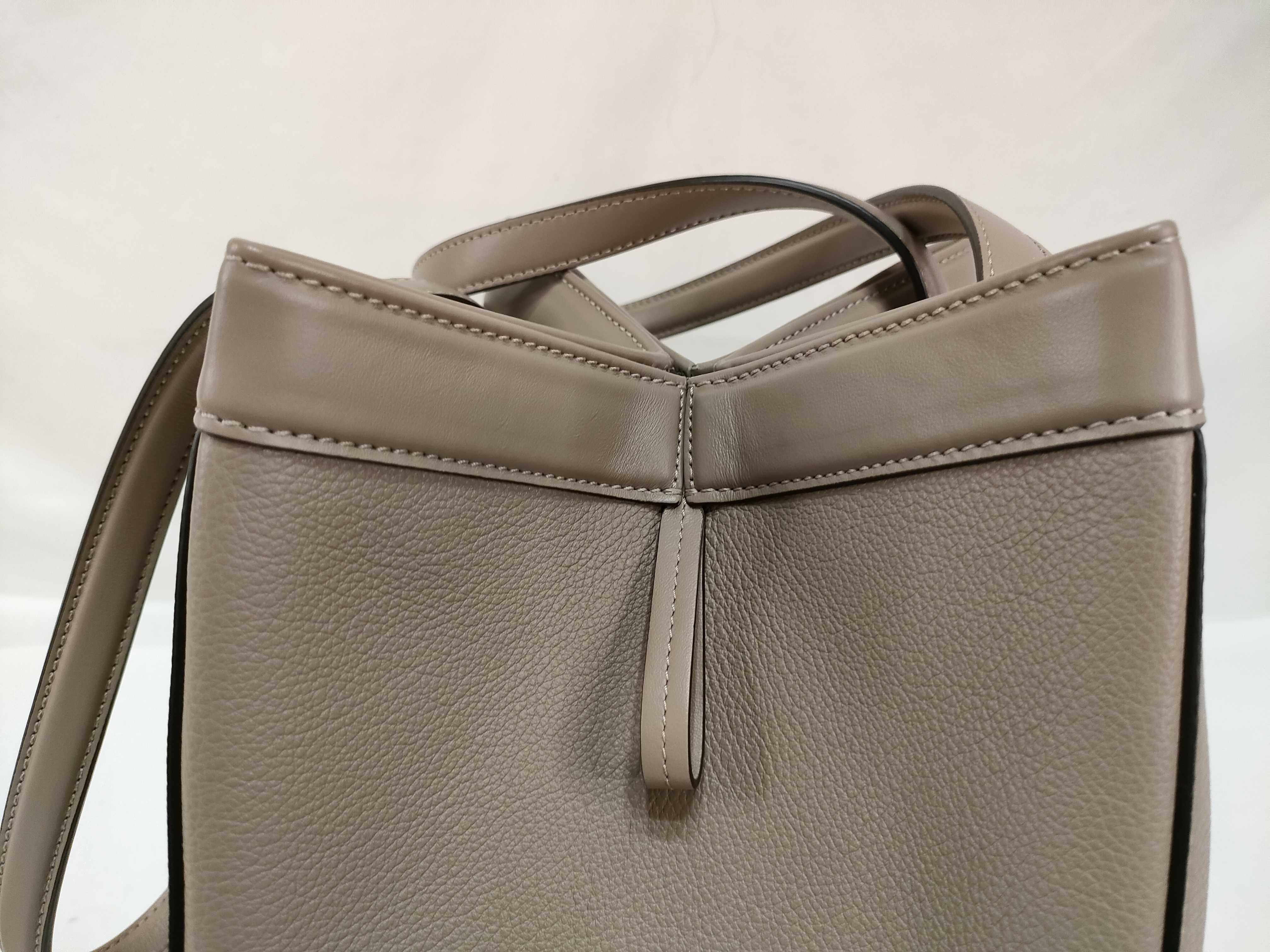 Origami Leather Tote Bag, Beige, 8BH414 (Handbag) — view 10