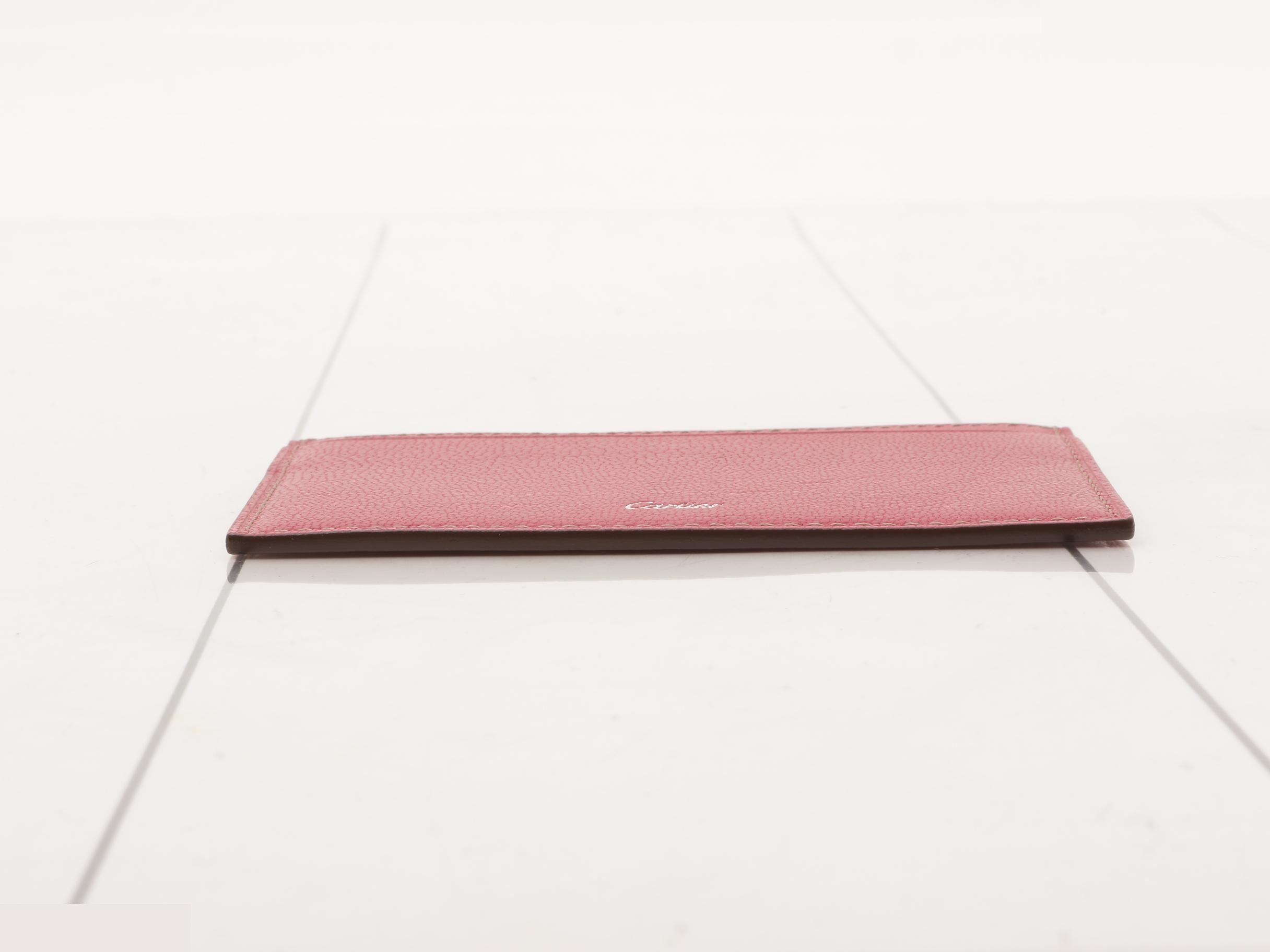 Card case, pink leather — view 3