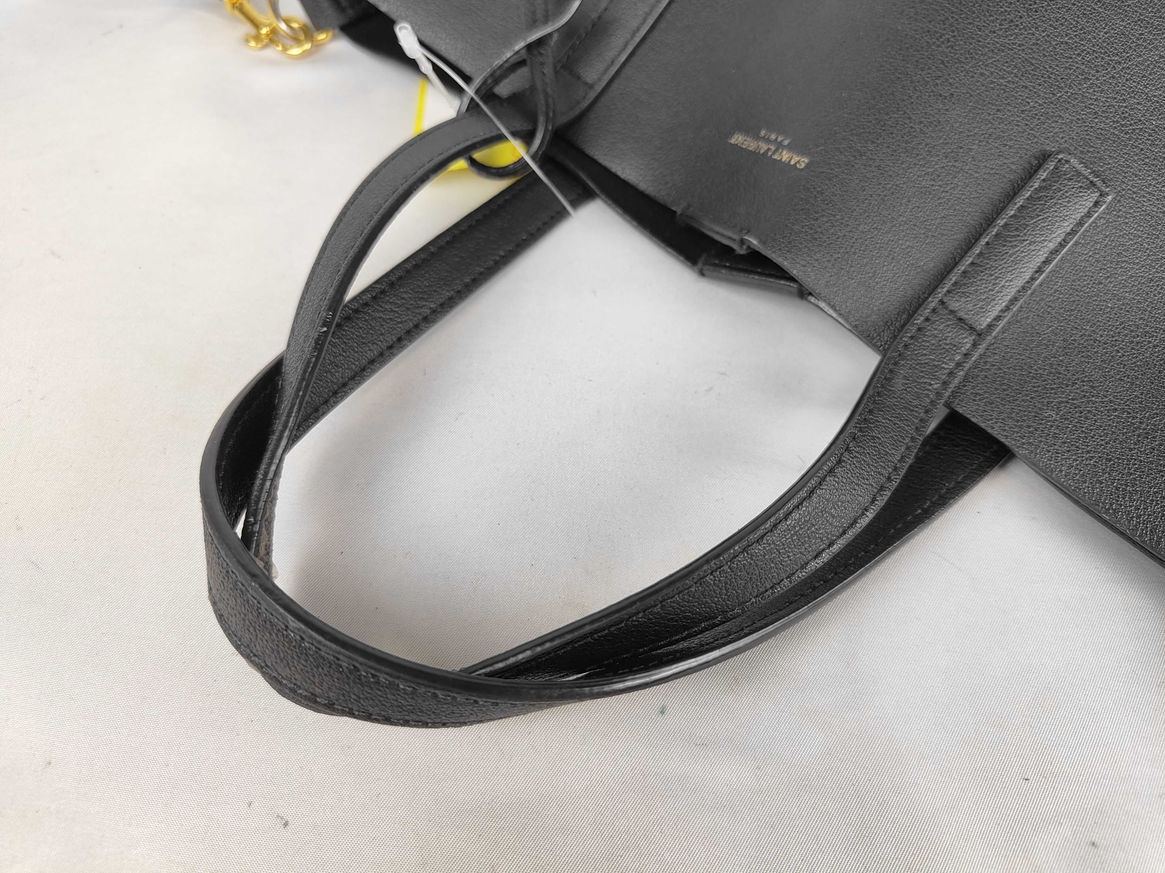 Toy Shopping Leather 2-Way Tote Bag, Black Handbag — view 3