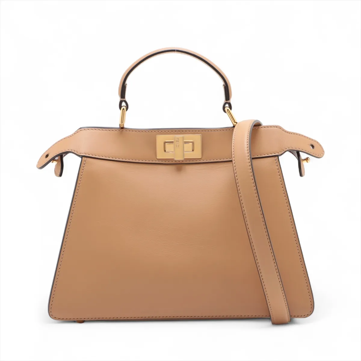 Peekaboo I.U Small Leather 2-Way Handbag, Beige, 8BN327