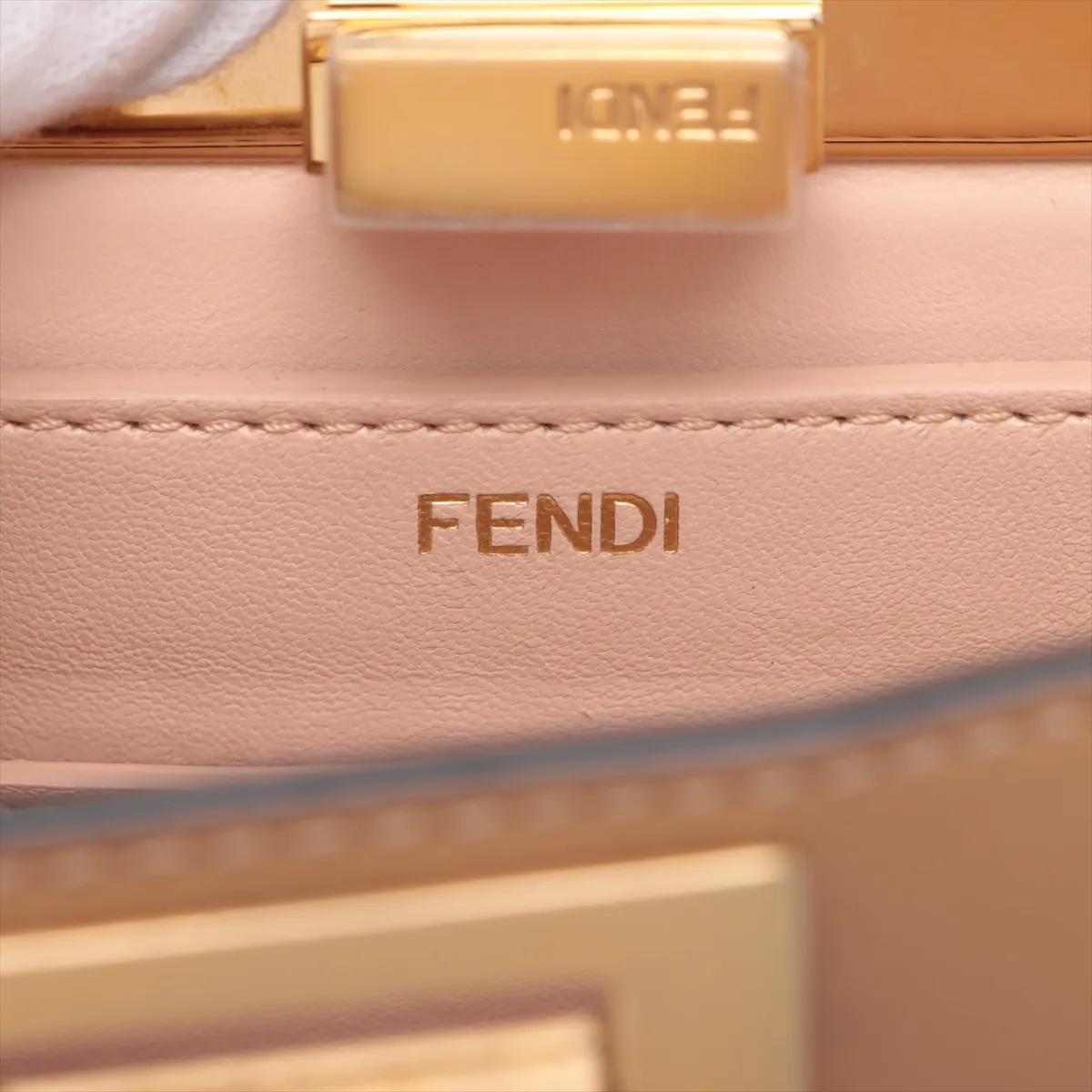 Peekaboo I.U Small Leather 2-Way Handbag, Beige, 8BN327 — view 11