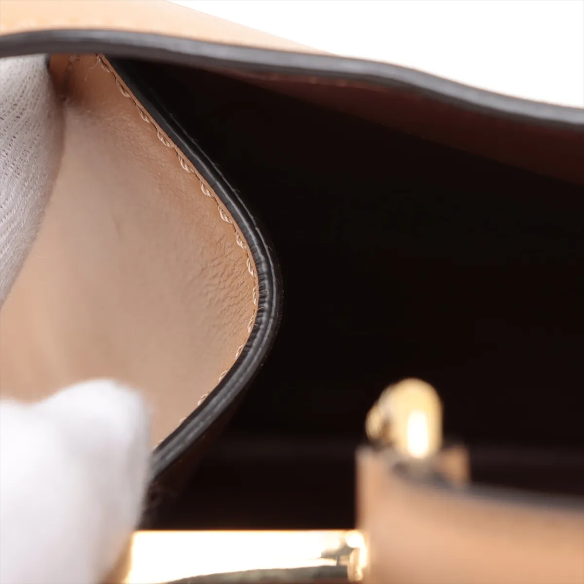 Peekaboo I.U Small Leather 2-Way Handbag, Beige, 8BN327 — view 14