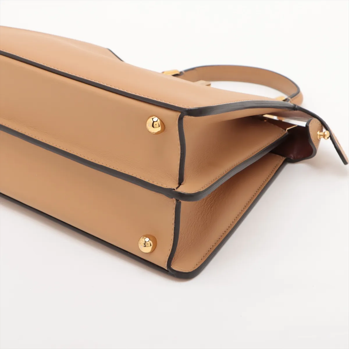 Peekaboo I.U Small Leather 2-Way Handbag, Beige, 8BN327 — view 3