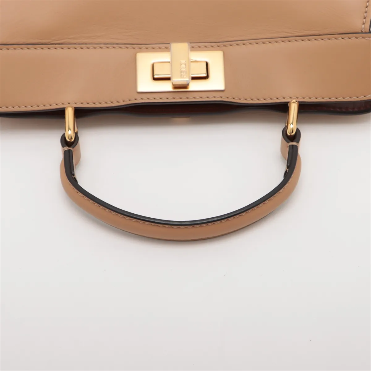 Peekaboo I.U Small Leather 2-Way Handbag, Beige, 8BN327 — view 5