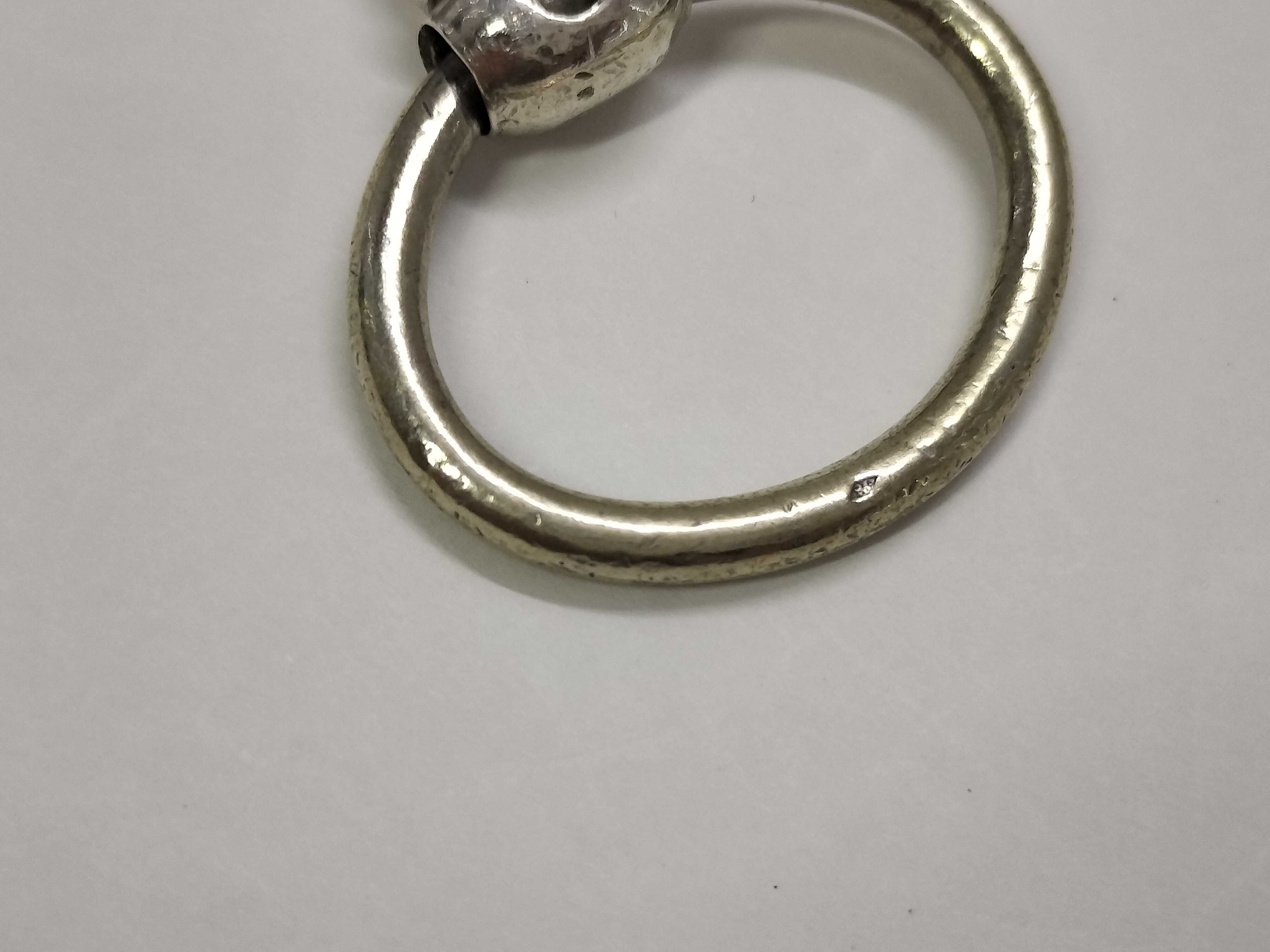 Key-shaped charm key ring silver charm — view 6