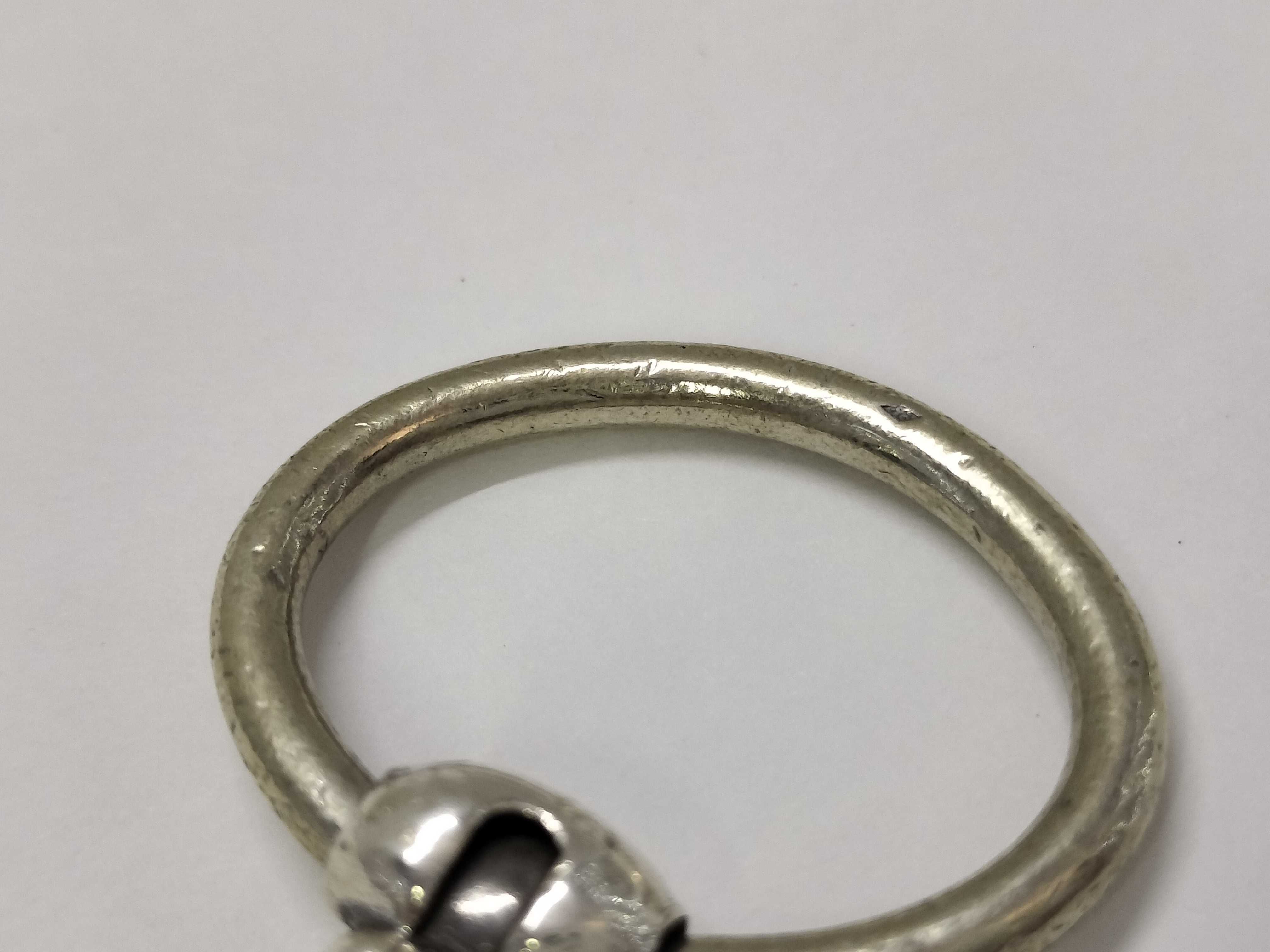 Key-shaped charm key ring silver charm — view 10