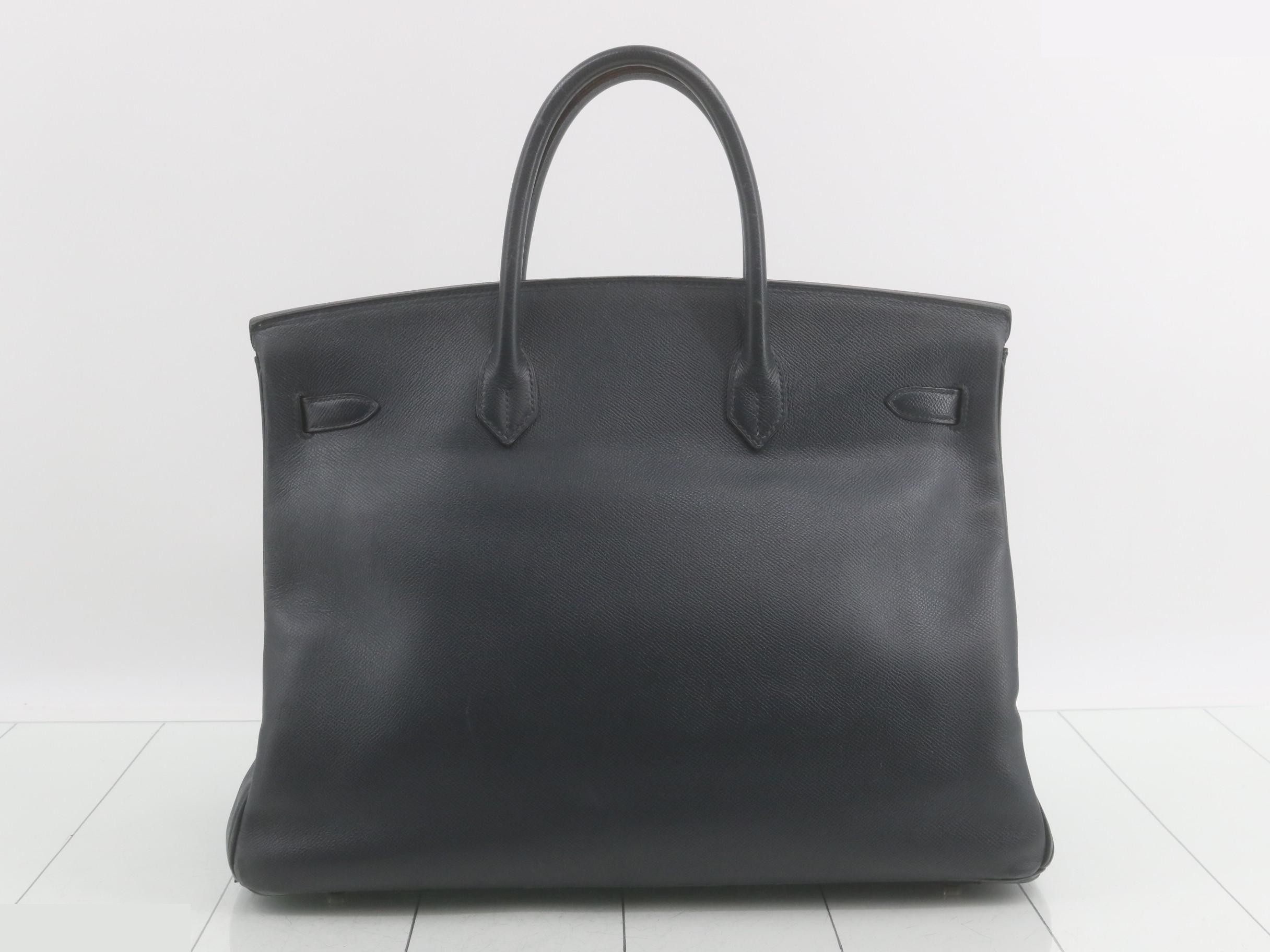 Birkin 40 handbag, navy — view 3