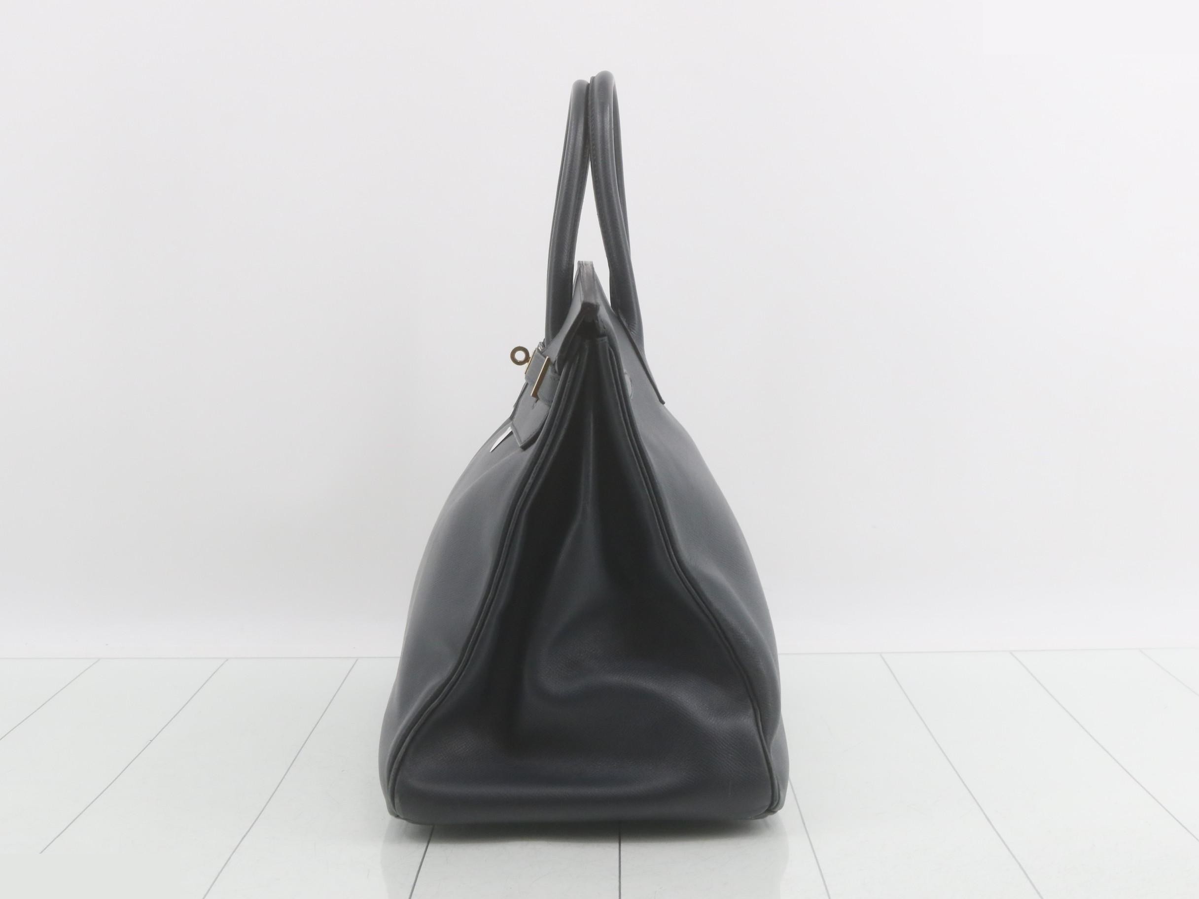 Birkin 40 handbag, navy — view 4