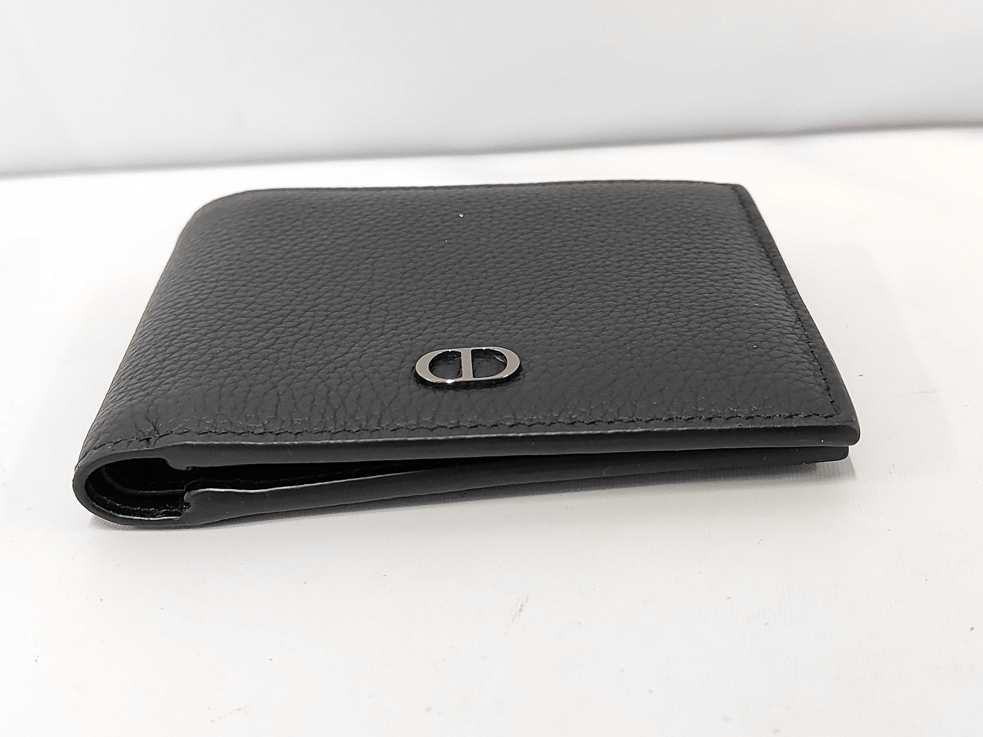 CD ICON Leather Bi-fold Wallet, Black — view 3