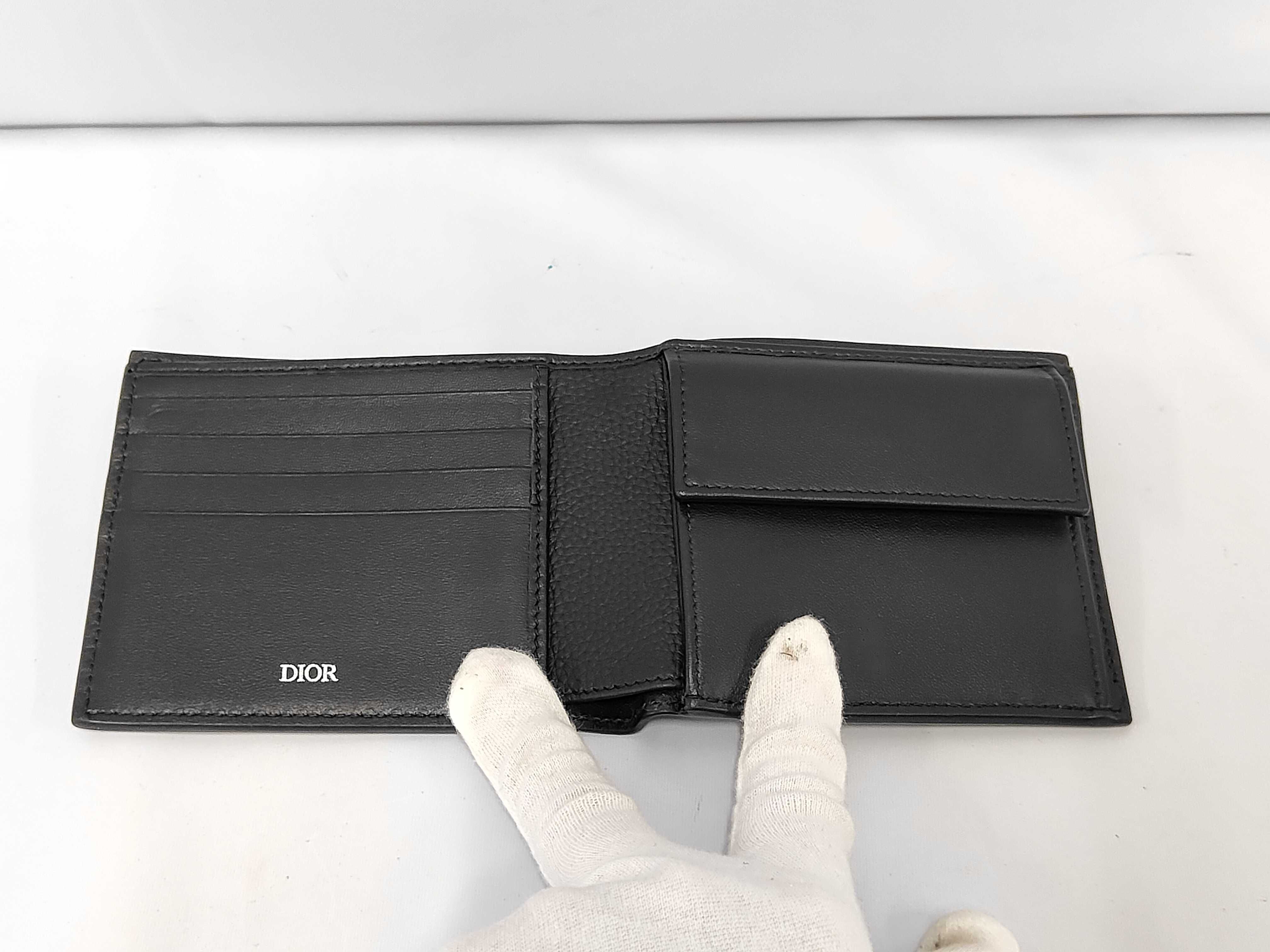CD ICON Leather Bi-fold Wallet, Black — view 7