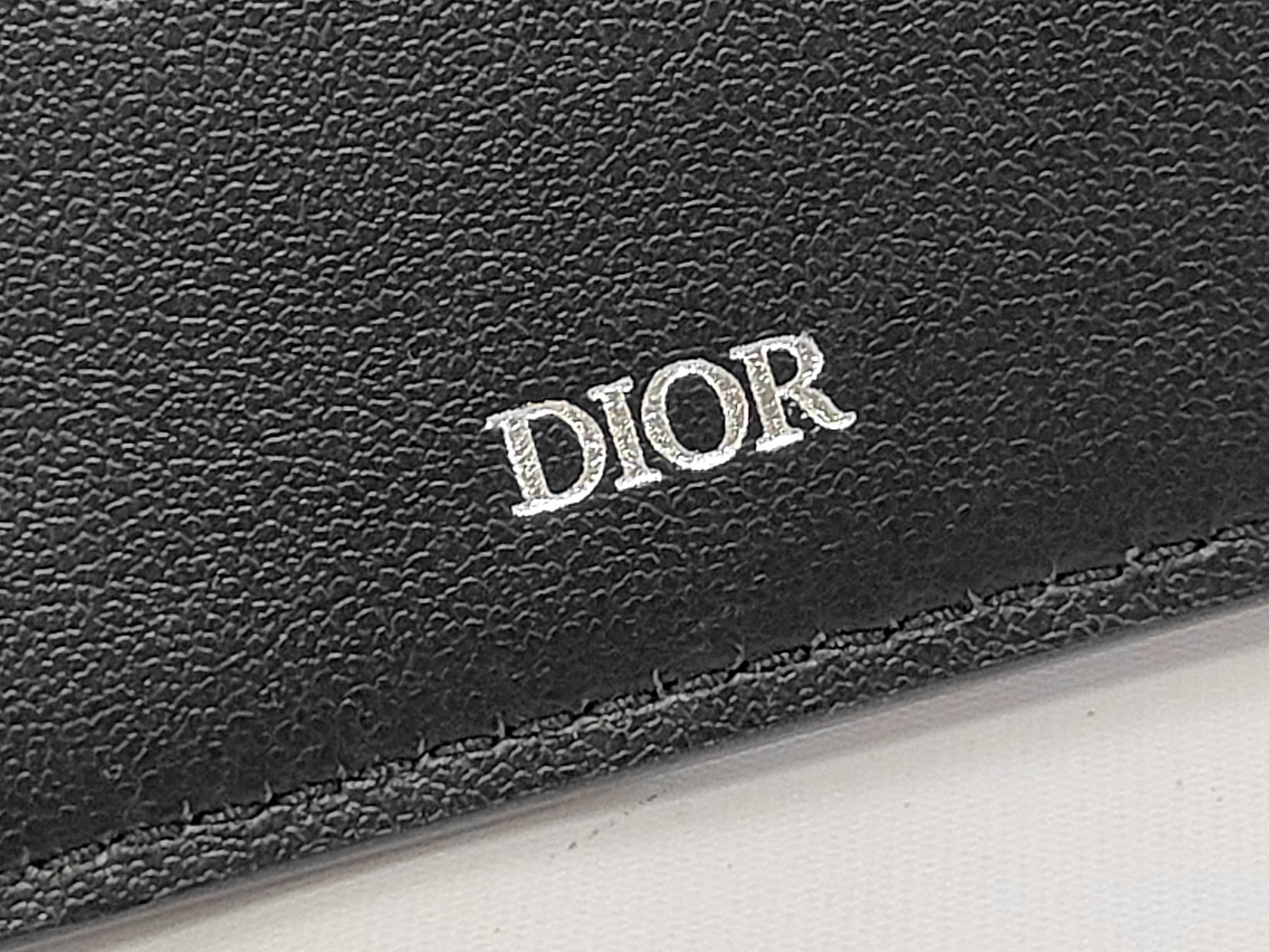 CD ICON Leather Bi-fold Wallet, Black — view 8