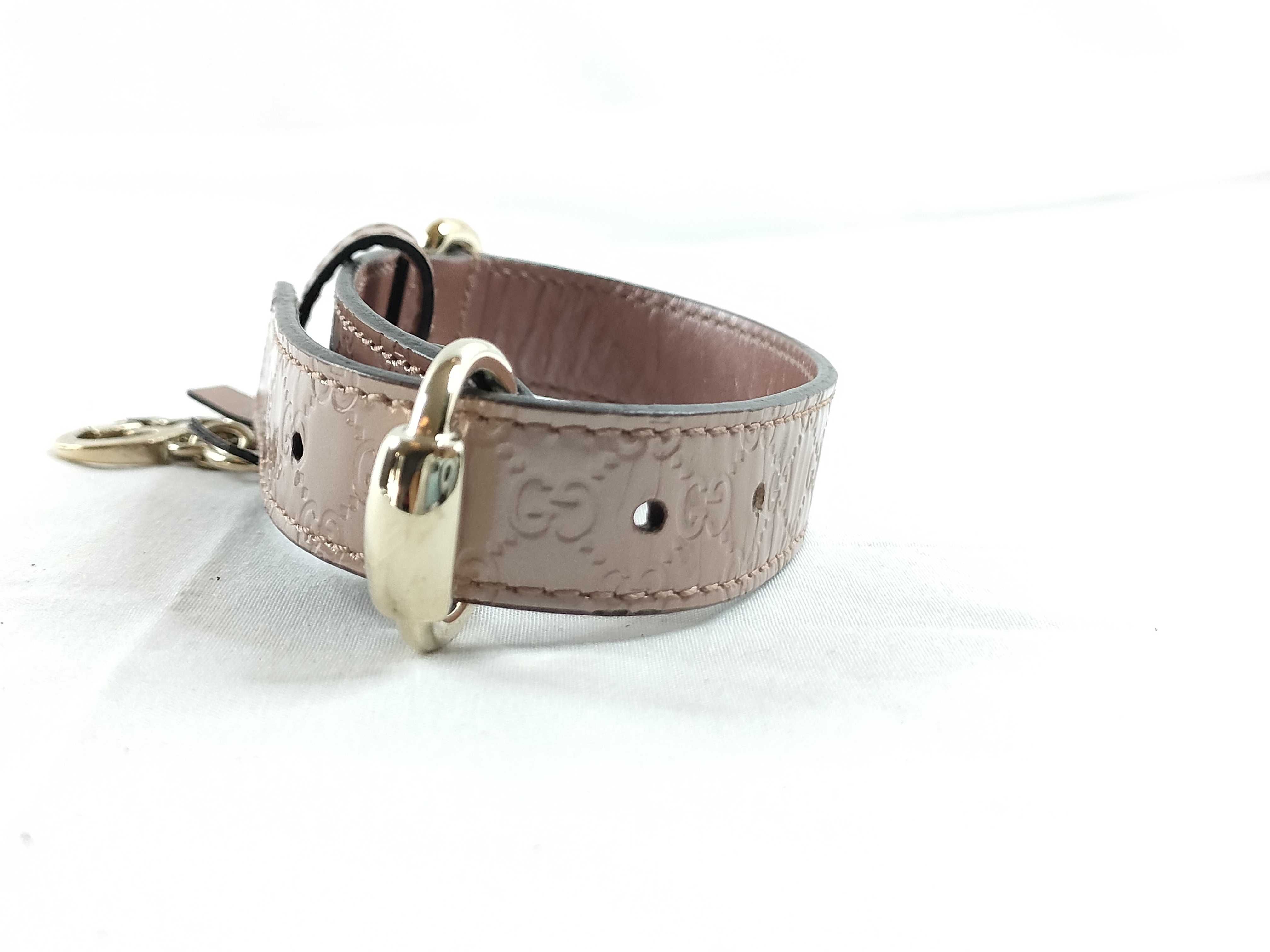 Guccissima Leather Pet Collar Necklace, Heart Design, Pink, Other Accessories — view 2
