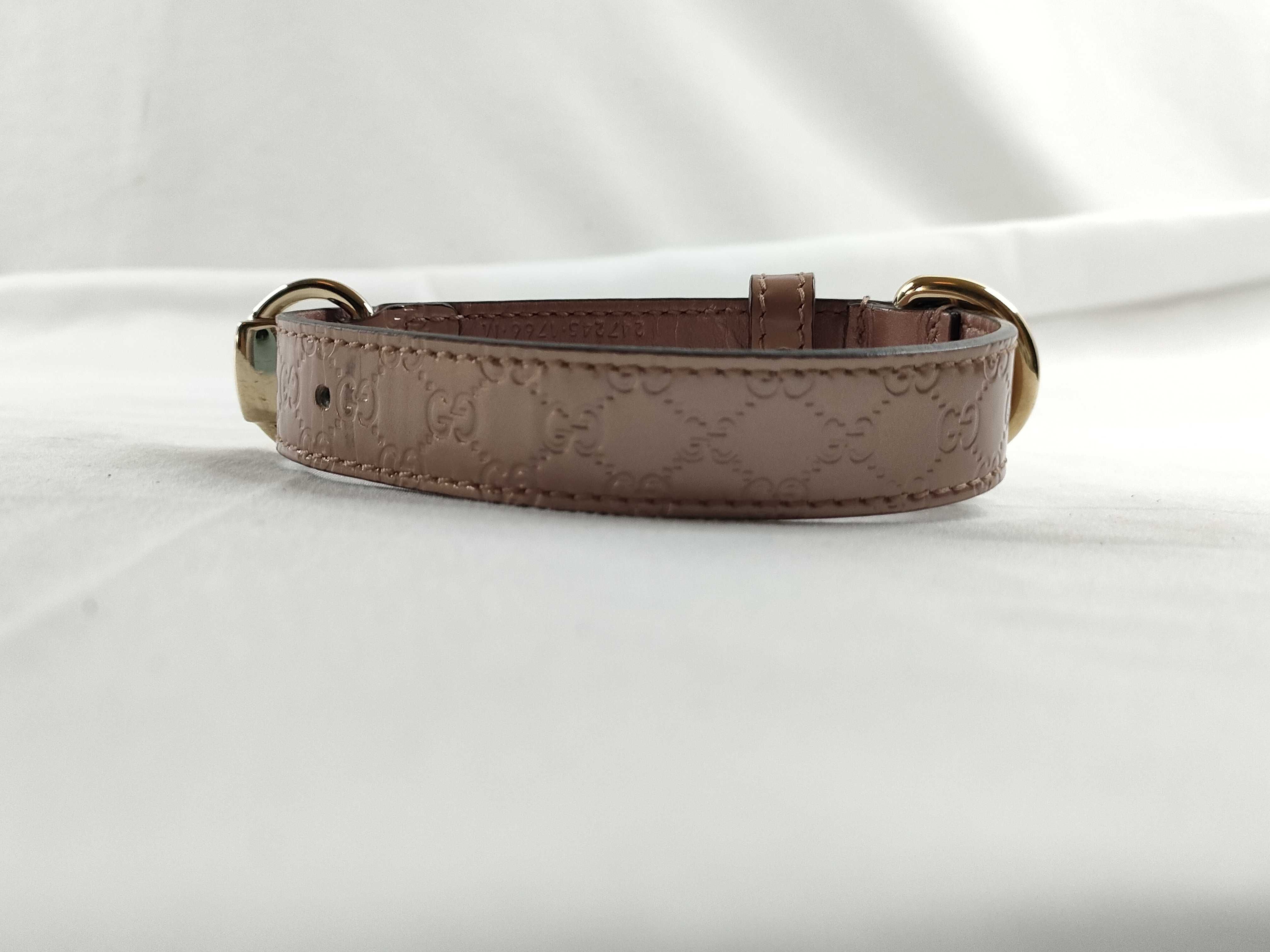 Guccissima Leather Pet Collar Necklace, Heart Design, Pink, Other Accessories — view 3
