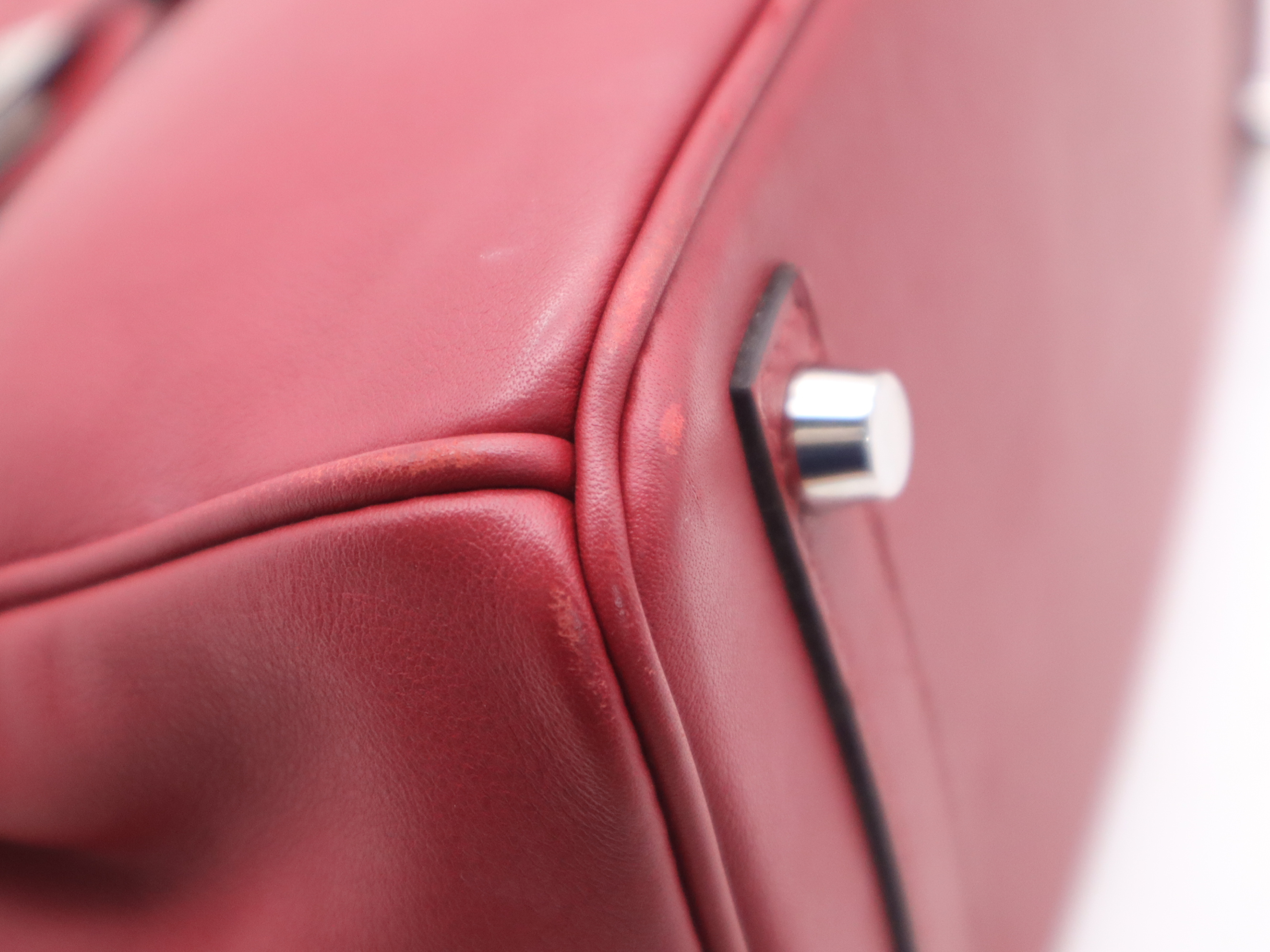 Birkin 25 Handbag, Swift Leather, X Stamp, Silver Hardware, Red, Includes Clochette, Padlock, and 2 Keys. — view 11