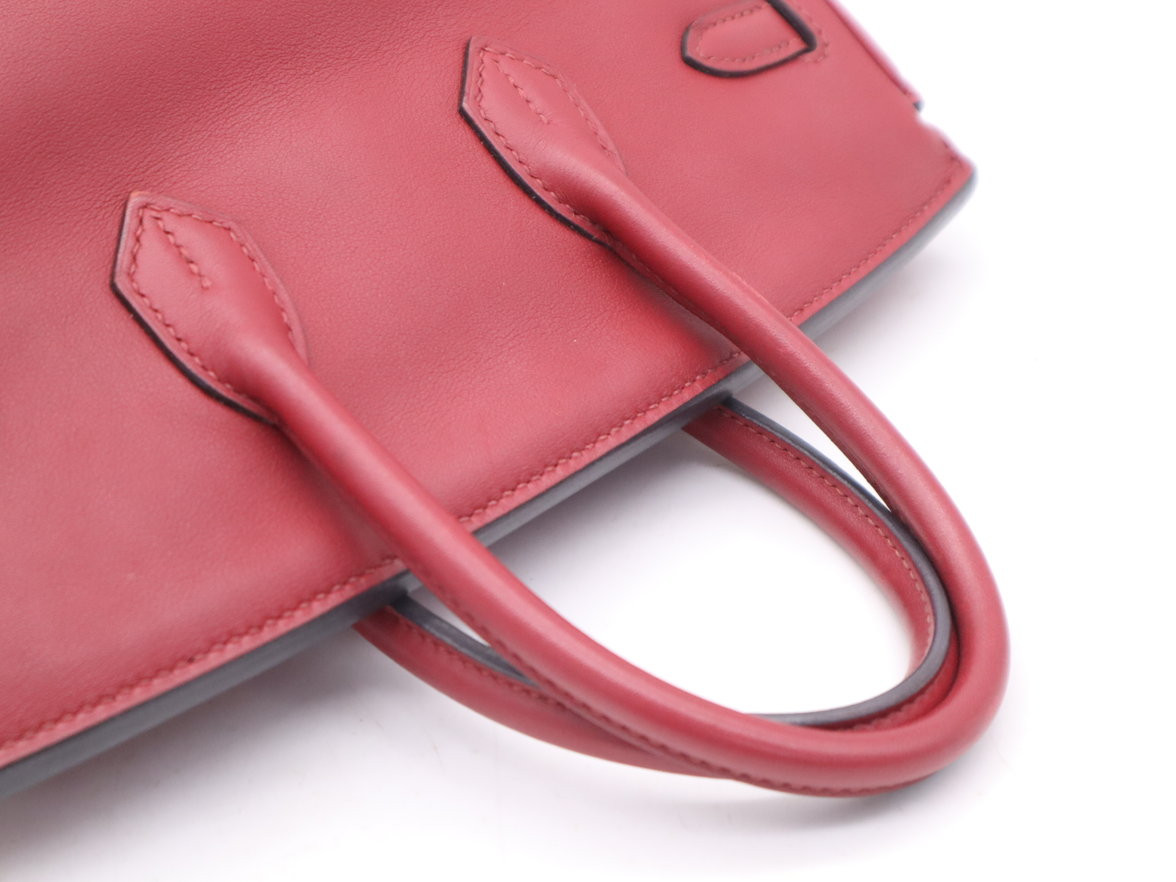 Birkin 25 Handbag, Swift Leather, X Stamp, Silver Hardware, Red, Includes Clochette, Padlock, and 2 Keys. — view 6