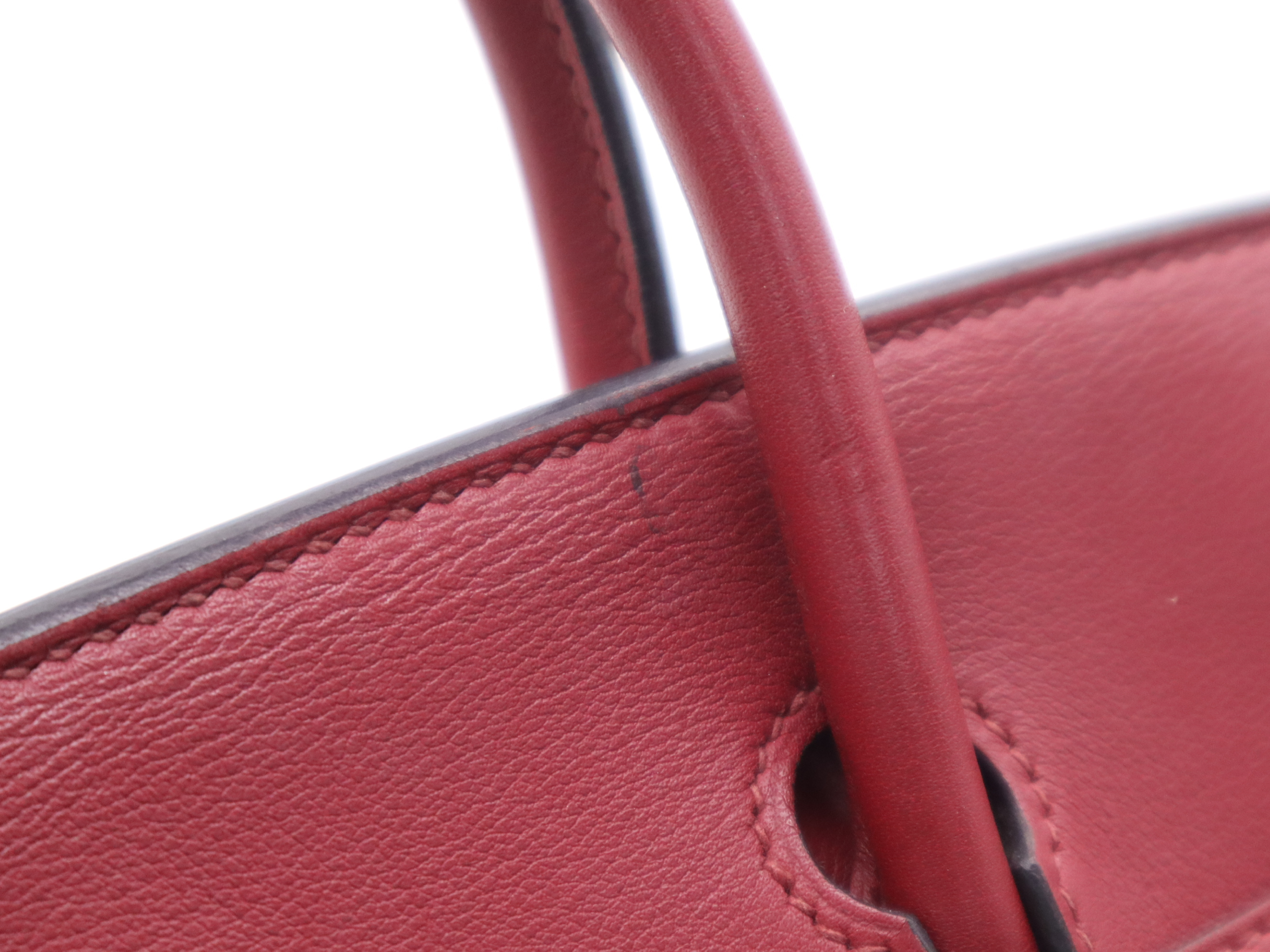 Birkin 25 Handbag, Swift Leather, X Stamp, Silver Hardware, Red, Includes Clochette, Padlock, and 2 Keys. — view 10